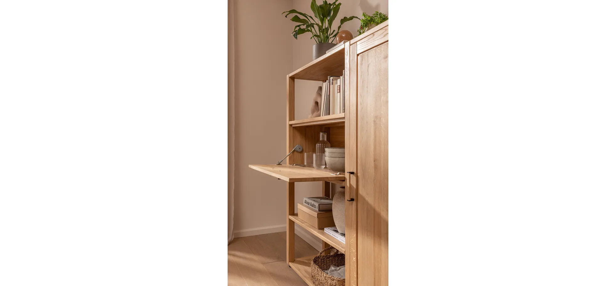 Highboard, Eiche massiv, legno geölt - Elara