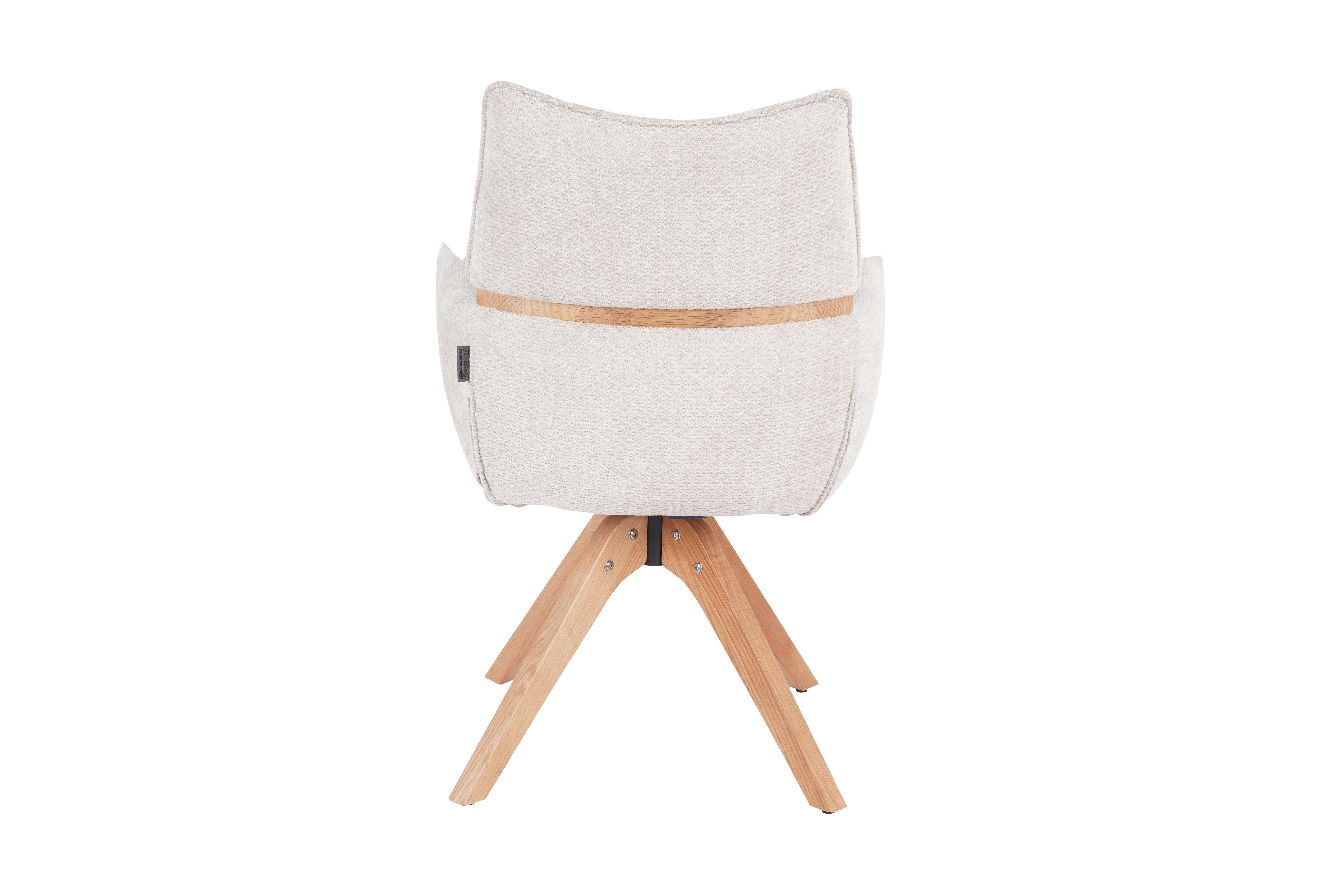 Armlehnstuhl, Bezug beige, Gestell Eiche - Marou