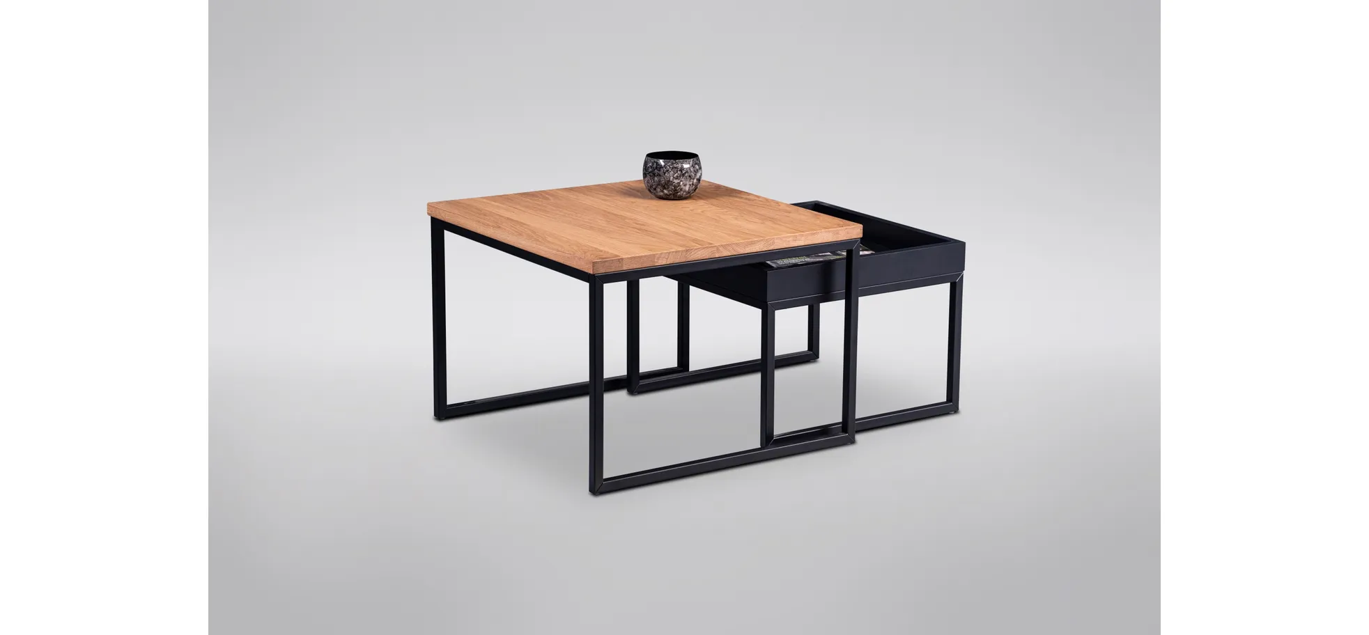 Couchtisch, Kernbuche massiv schwarz - Mirja