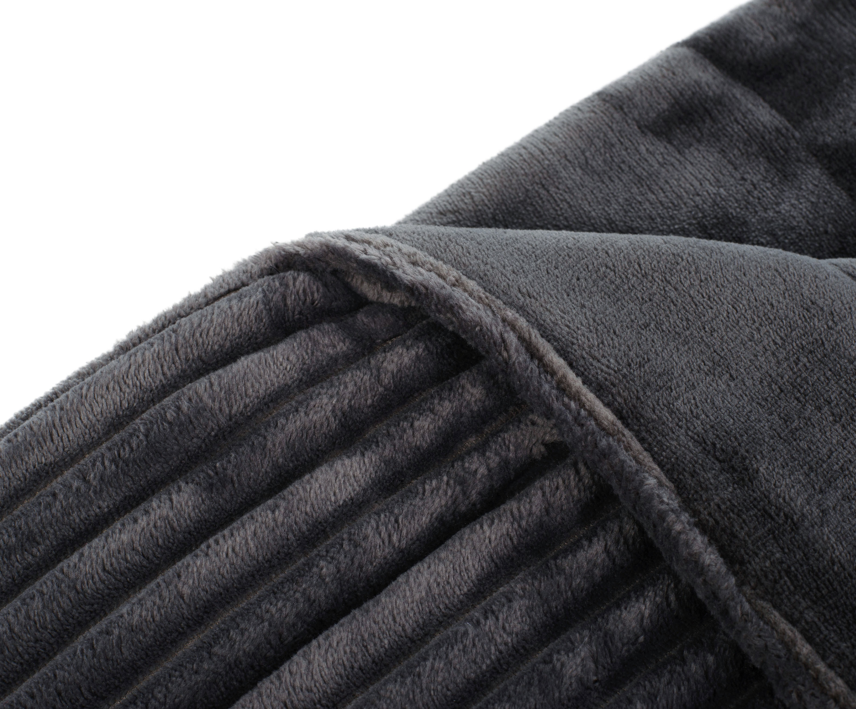 Wohndecke Cord Optik, anthrazit - 150x200 cm, Mikrofaser