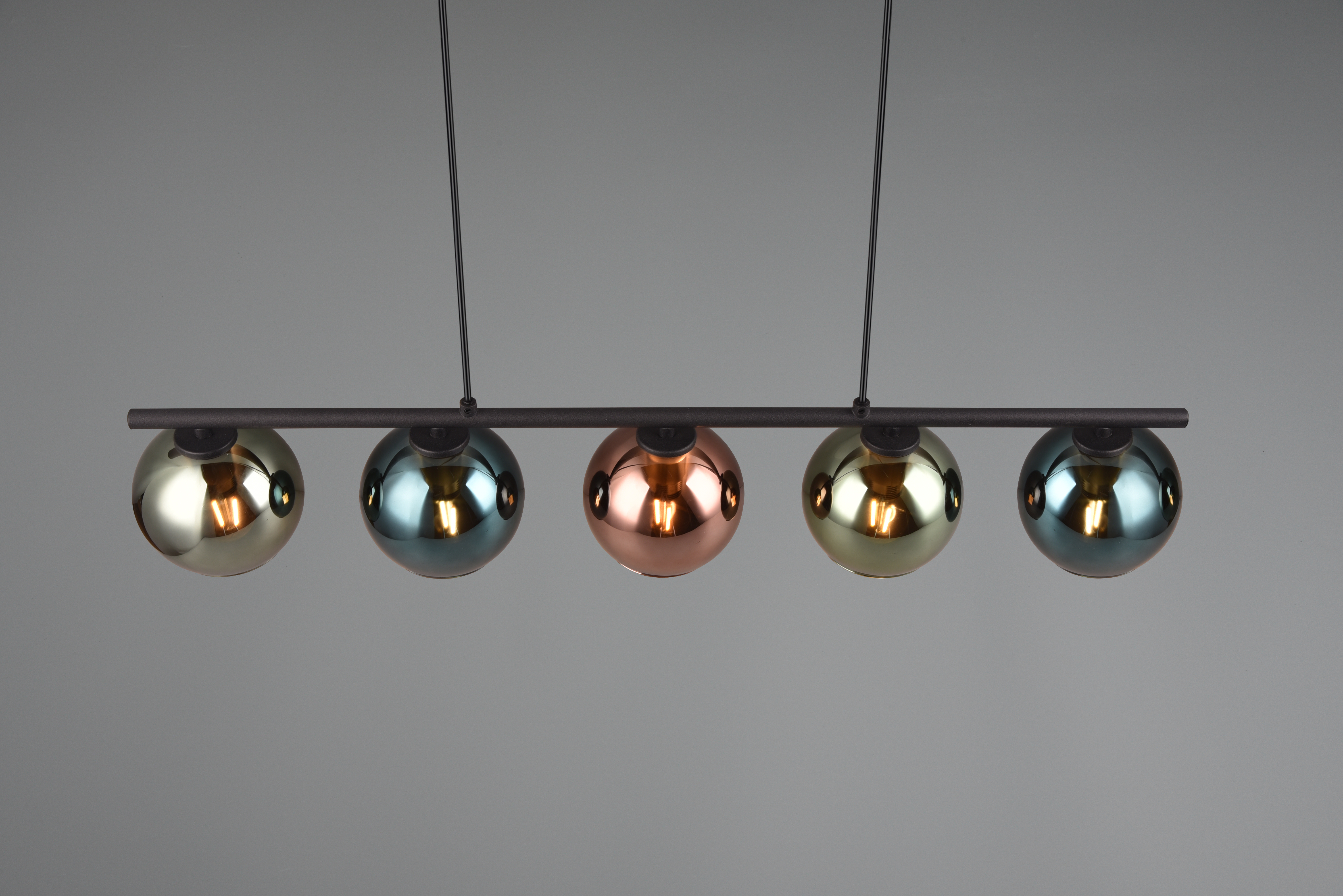 Pendelleuchte Sheldon - 5flg., Metall/multicolor, ca.83 x Höhe max: 150 cm
