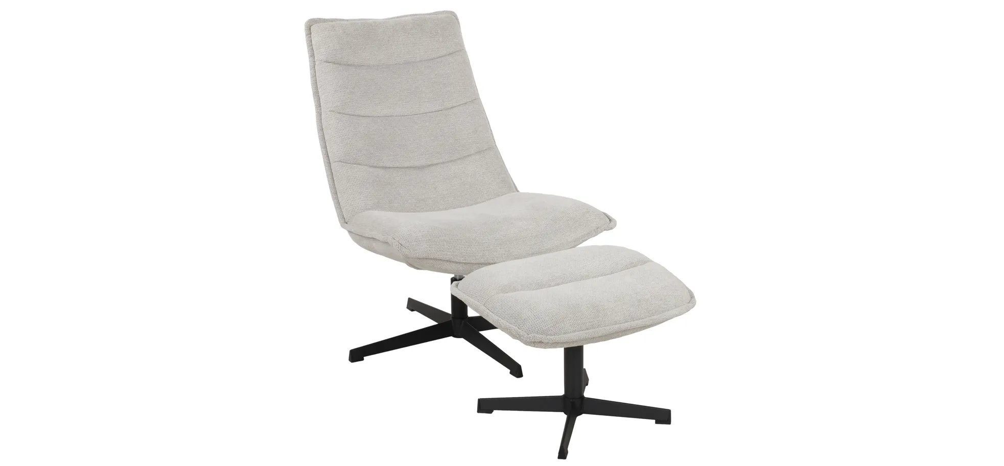 Relaxsessel mit Hocker, hellgrau - Danika