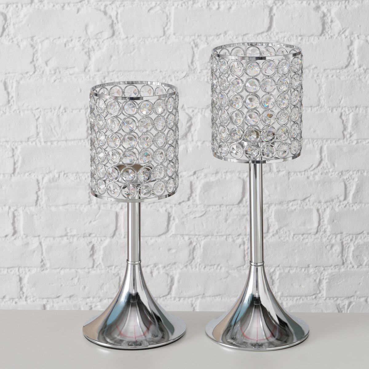 Windlicht Celeste, Rund - H 35,30 cm, silber