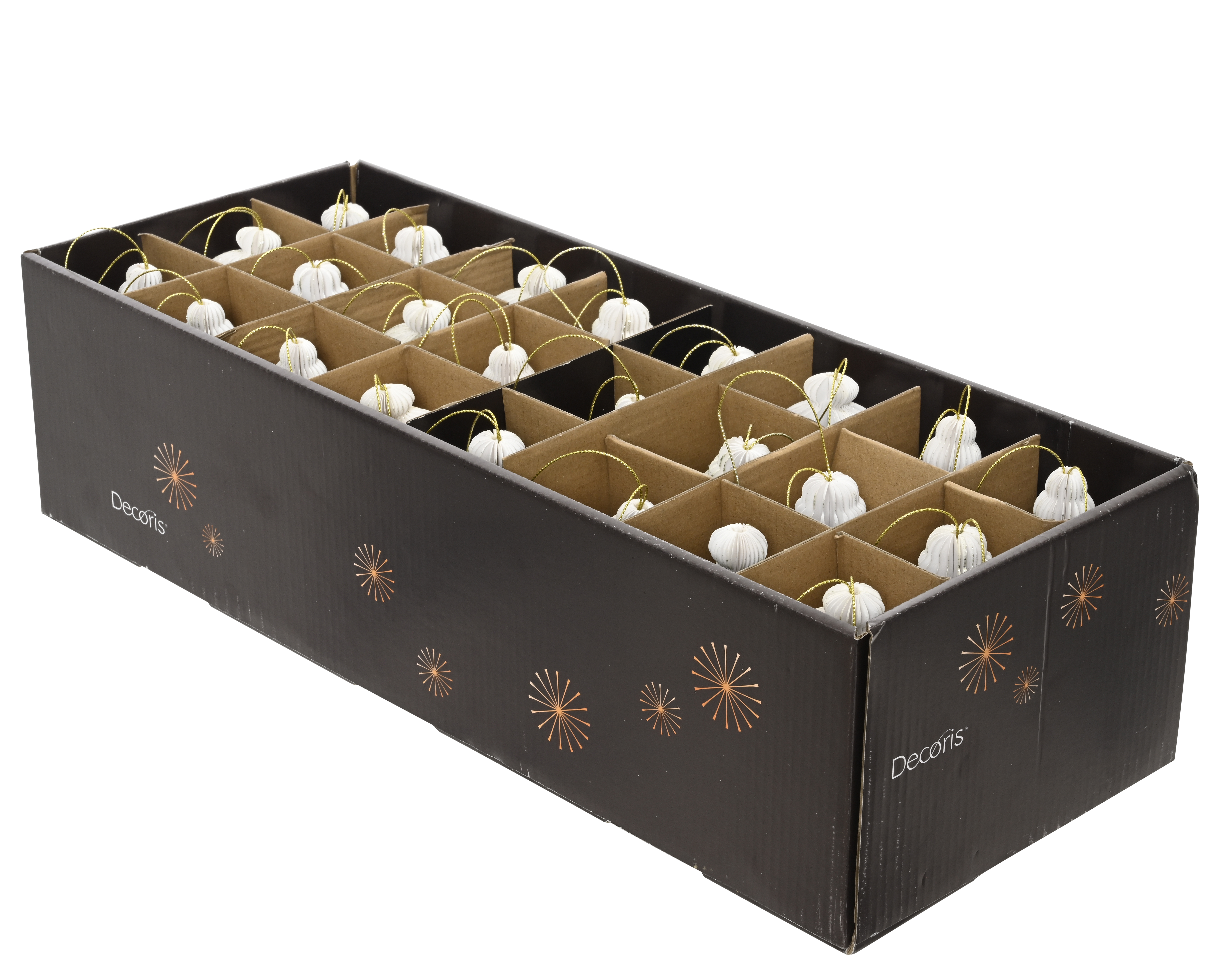 Hänger Ornament - weiss, Papier, Ø5.5-H12cm