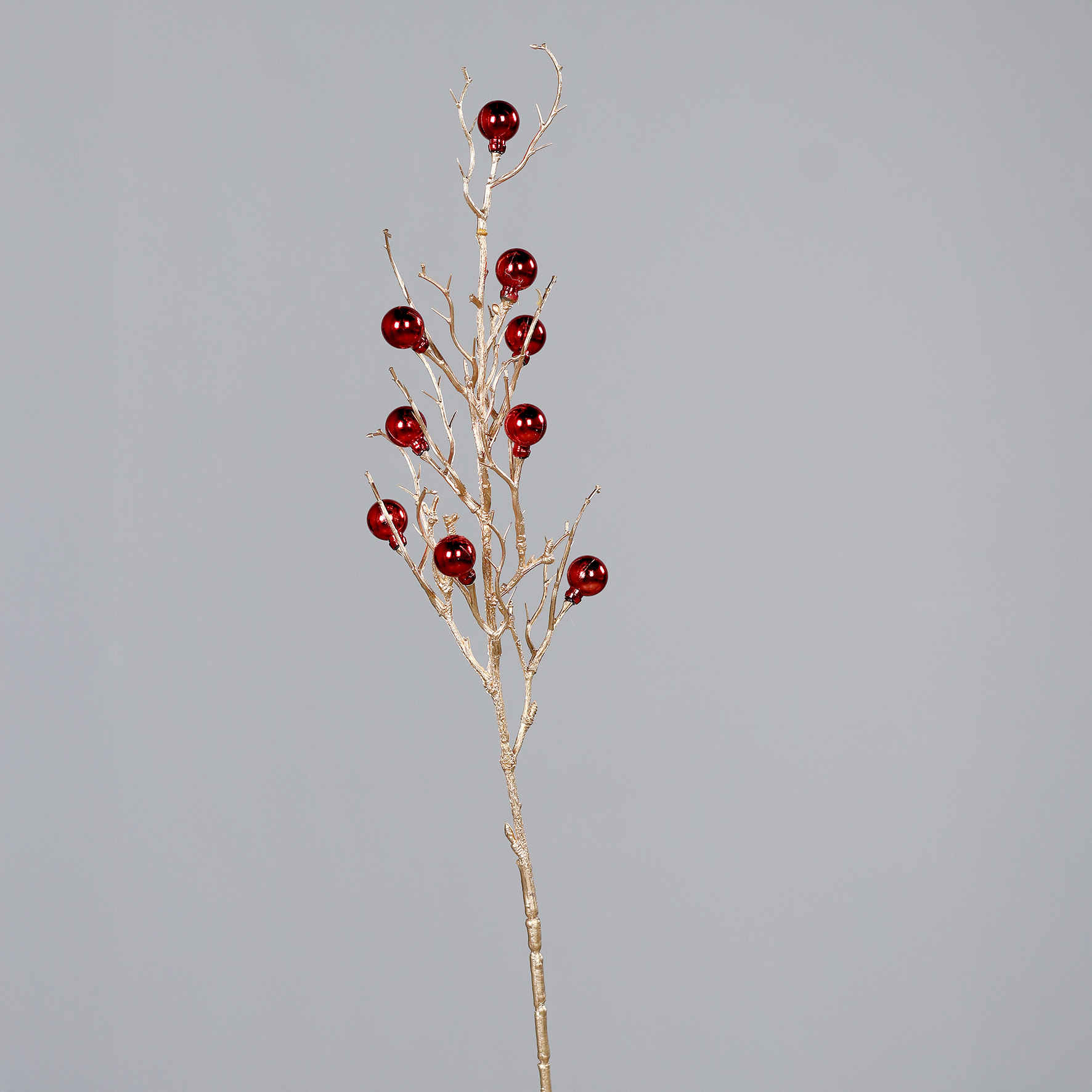 Mini-Weihnachtskugel-Zweig, ca.  65 cm - rot