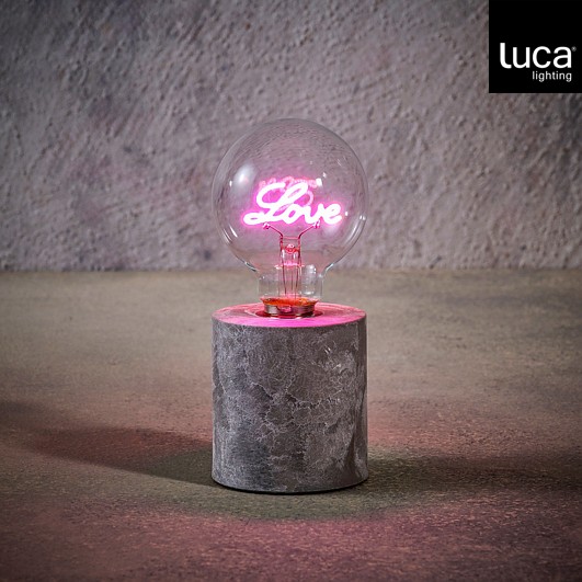 Tischlampe LOVE rosa - Batteriebetrieb und Timer - h18xd8cm