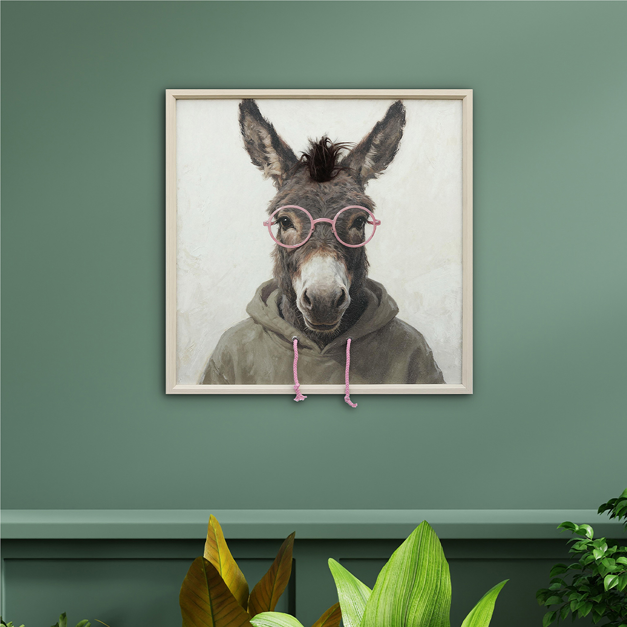 Bild Kunstfell Donkey Student - Acrylgemälde 60x60 cm