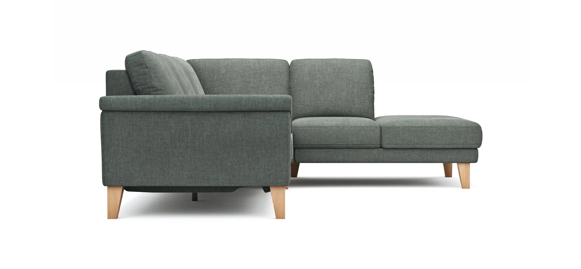Ecksofa Rockport A - 2,5-Sitzer mit Ecke rechts inkl. Relaxfunktion (motorisch), Stoff, Grau