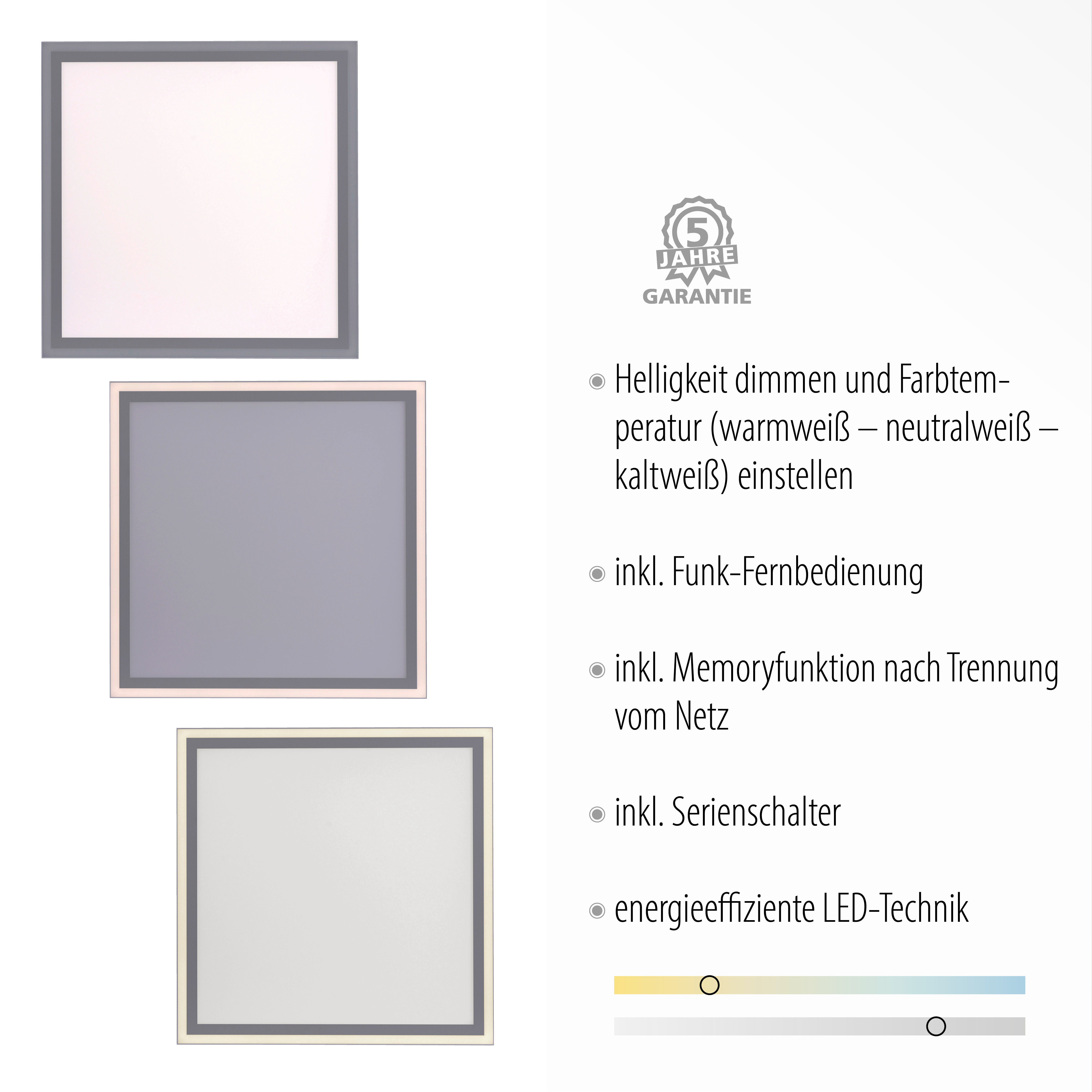 LED Deckenleuchte Edging, - Dimmbar mit Fernbedienung