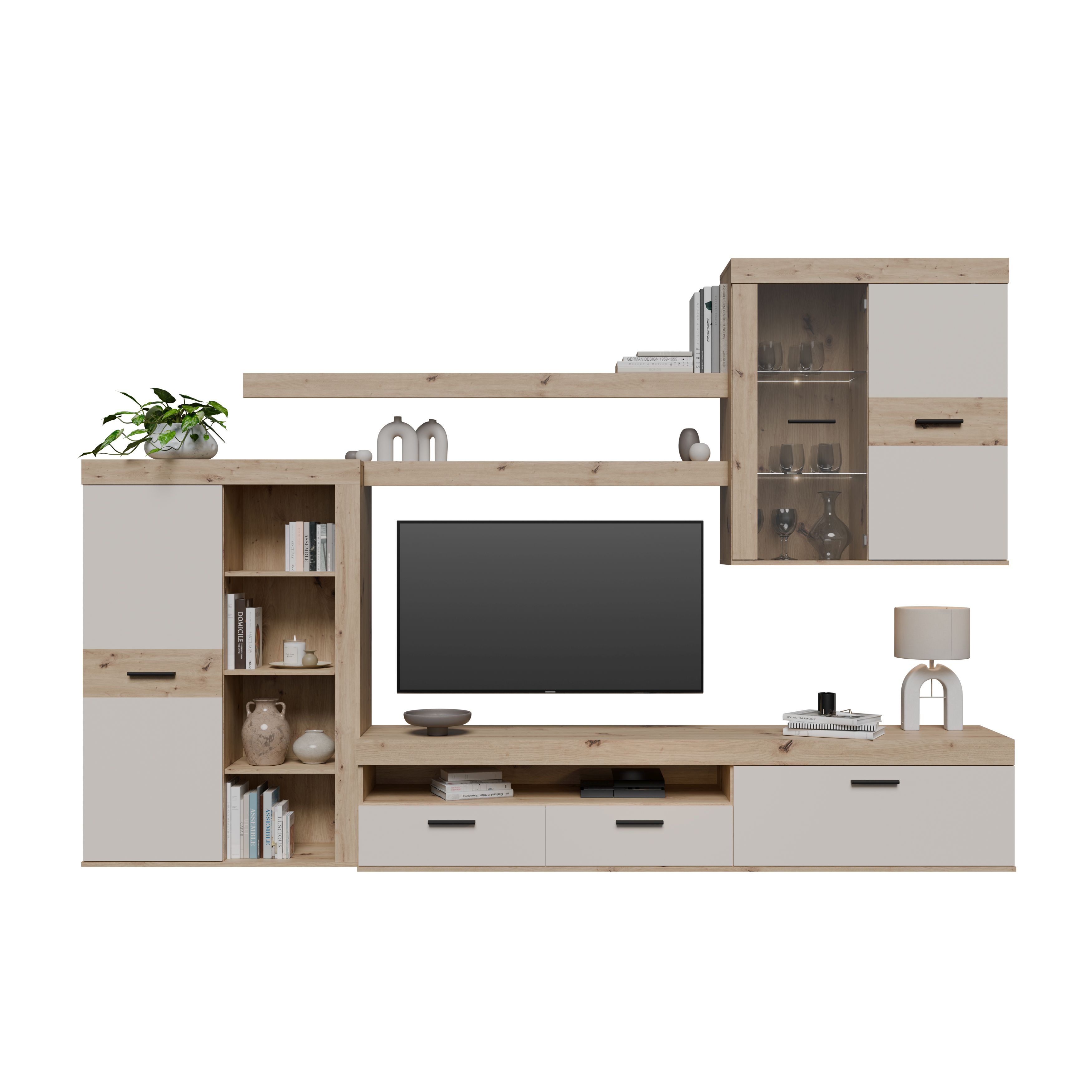 Wohnwand, Artisan oak, Sand  - Frana