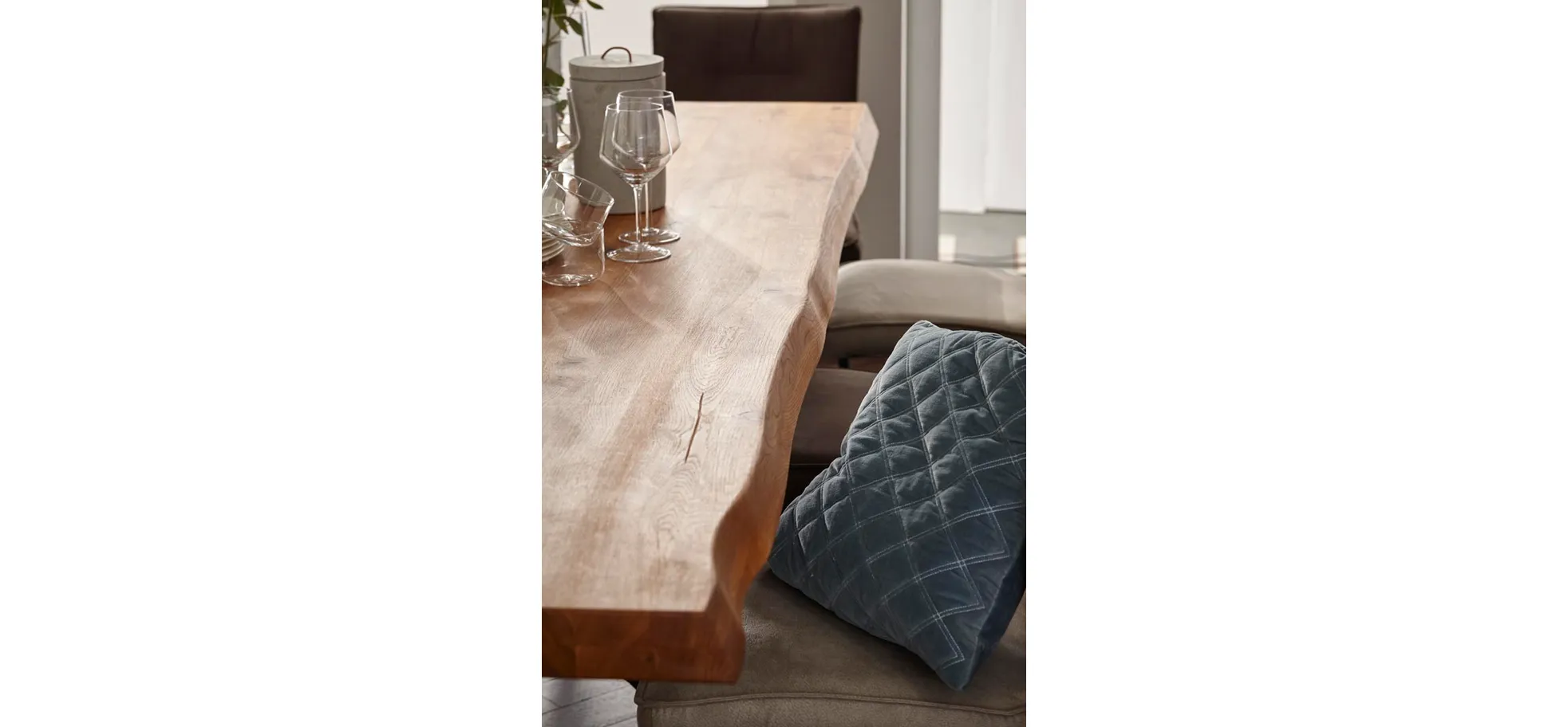 Esstisch Clifton - LB ca. 240x100 cm, Wildeiche massiv