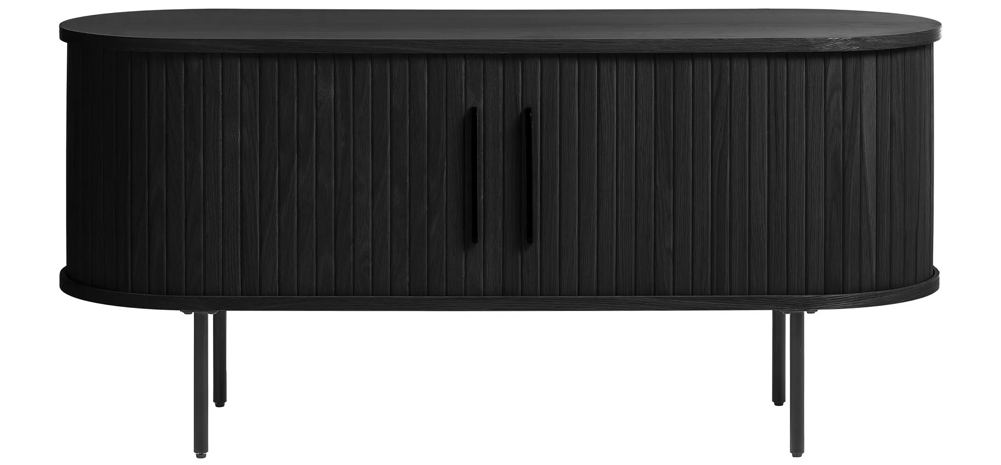 TV-Lowboard - B ca. 120 cm, Eiche Furnier, Schwarz