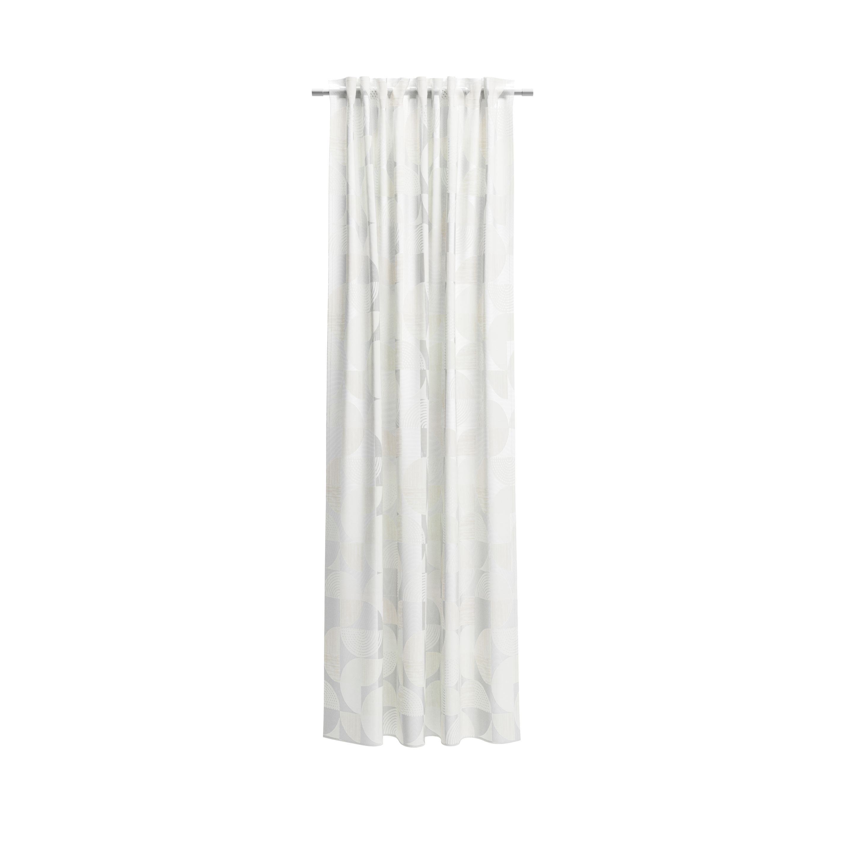 Schlaufenschal Circle, graphisch, 137x245cm - 62% viskose/38% polyester, weiß/beige