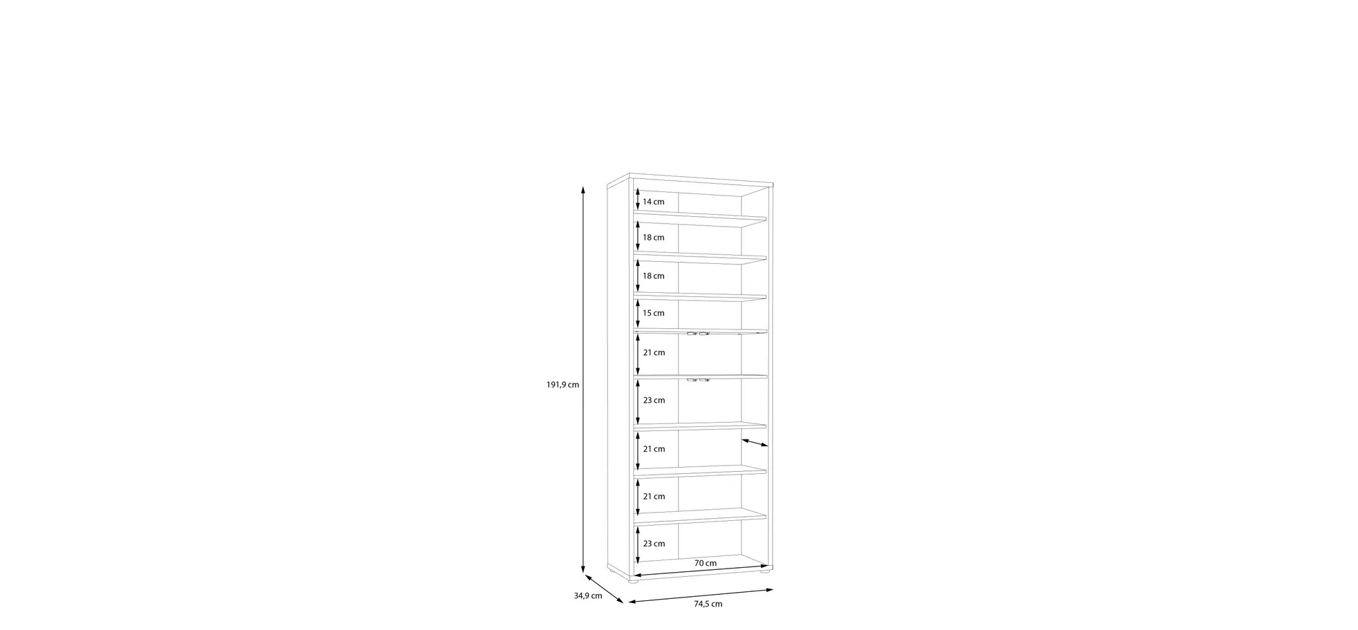 Schuhschrank FAID- B ca. 75 cm, Salbei