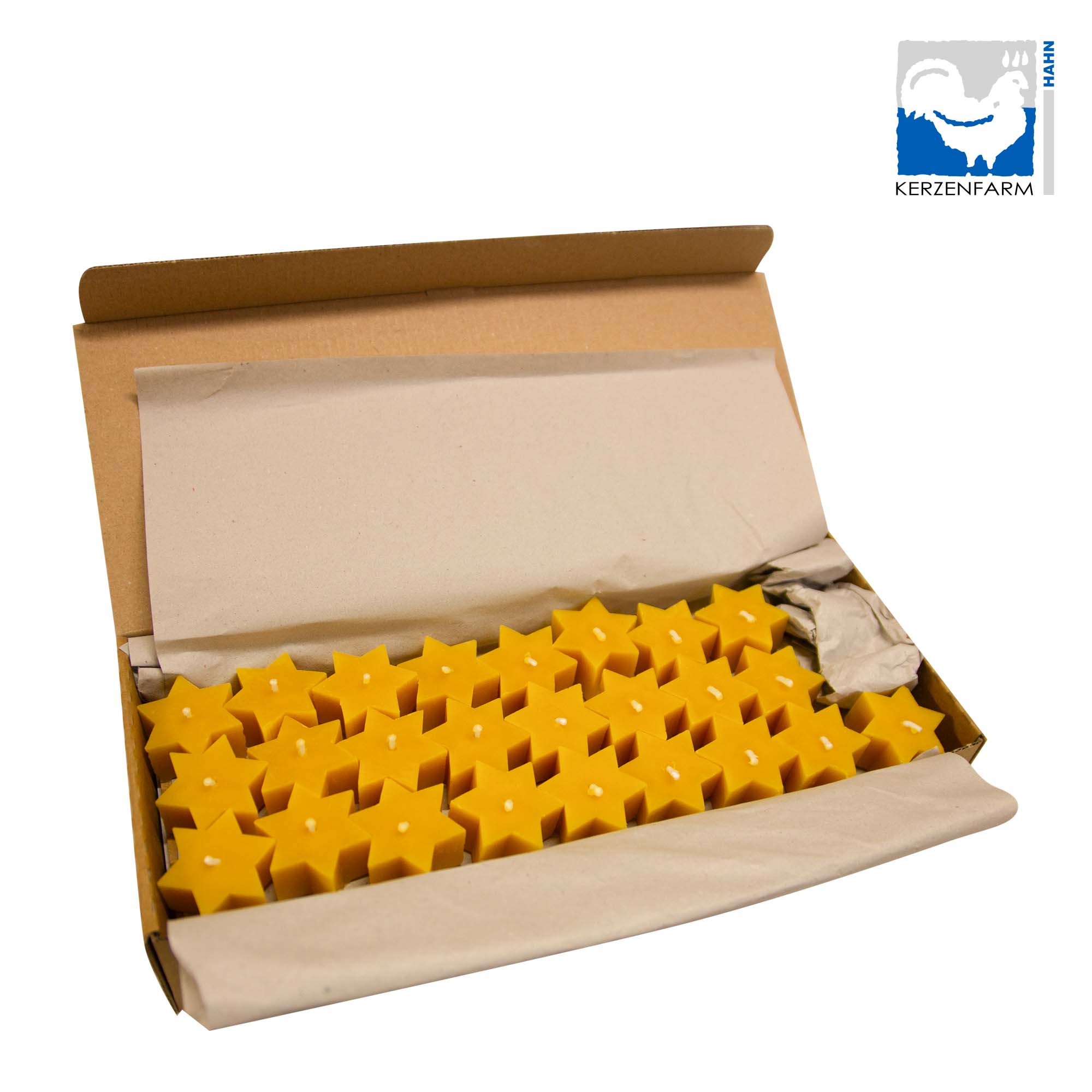Bienenwachs Stern natur 50er-Pack - 18x40mm