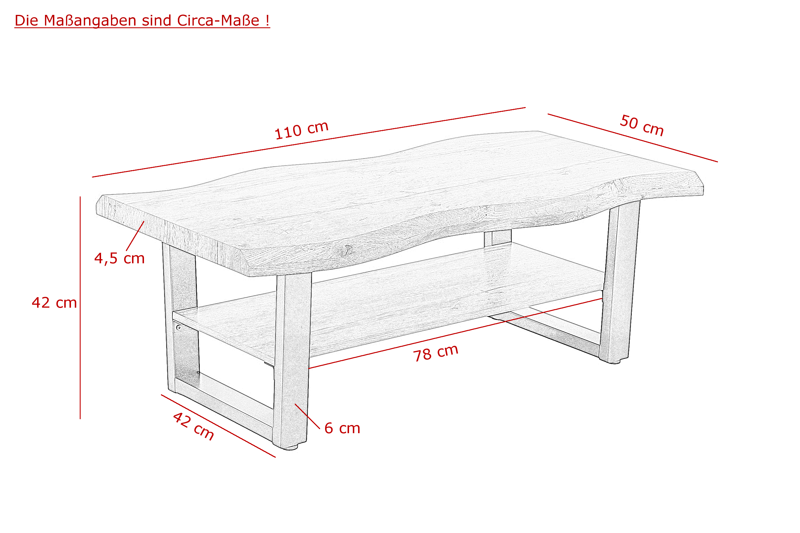 Couchtisch, Wildeiche schwarz - MYTREND388