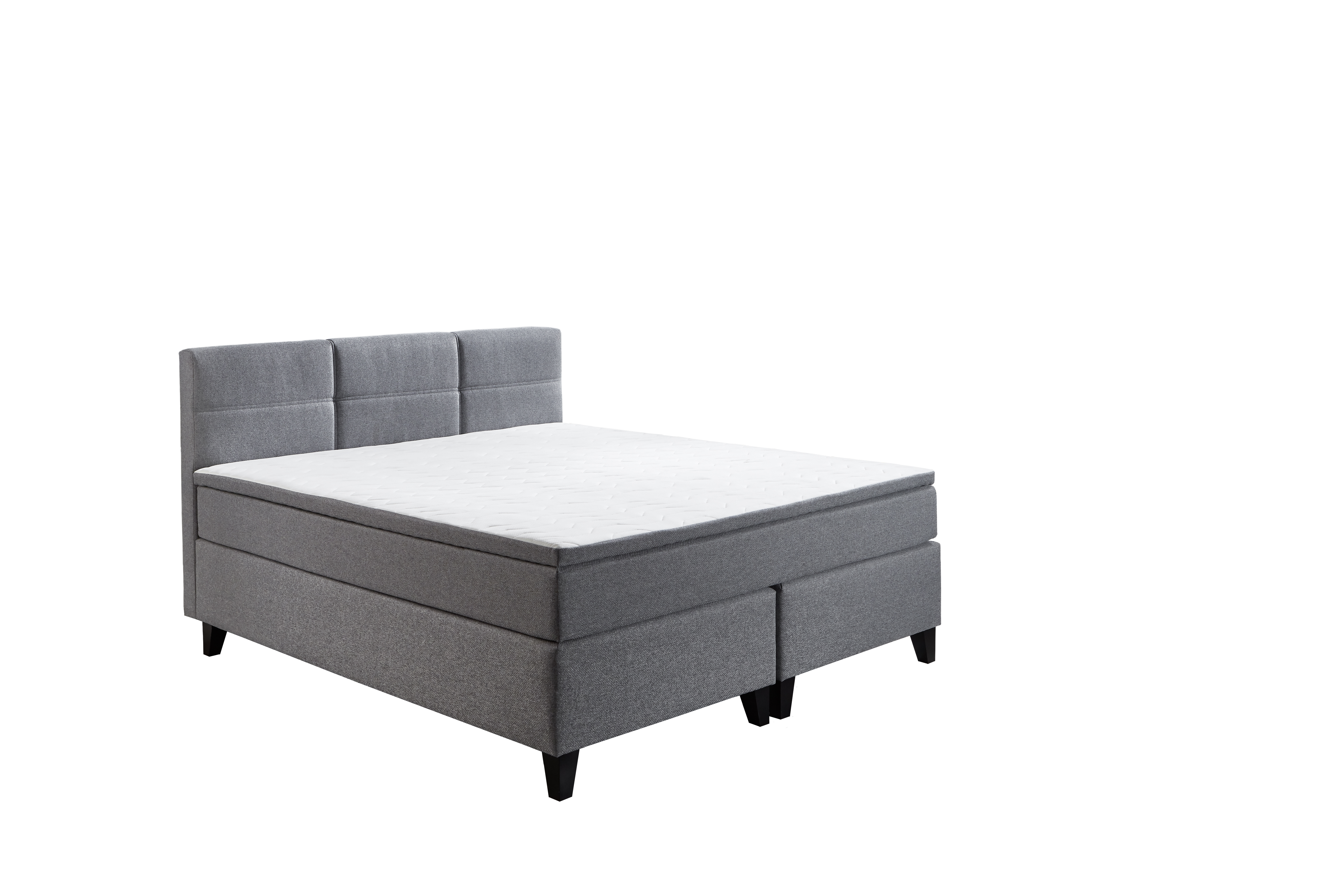 Boxspringbett, grau, mit Topper, 180x200 - Samiro