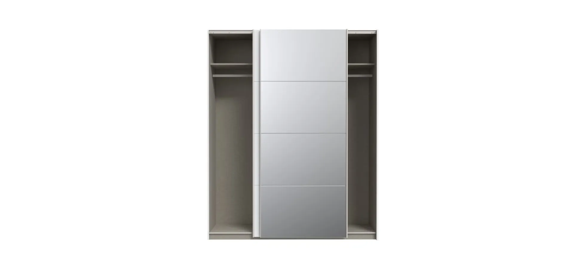 Schwebetürenschrank FREDDY 2- B ca. 170 cm, Weiß, Spiegel