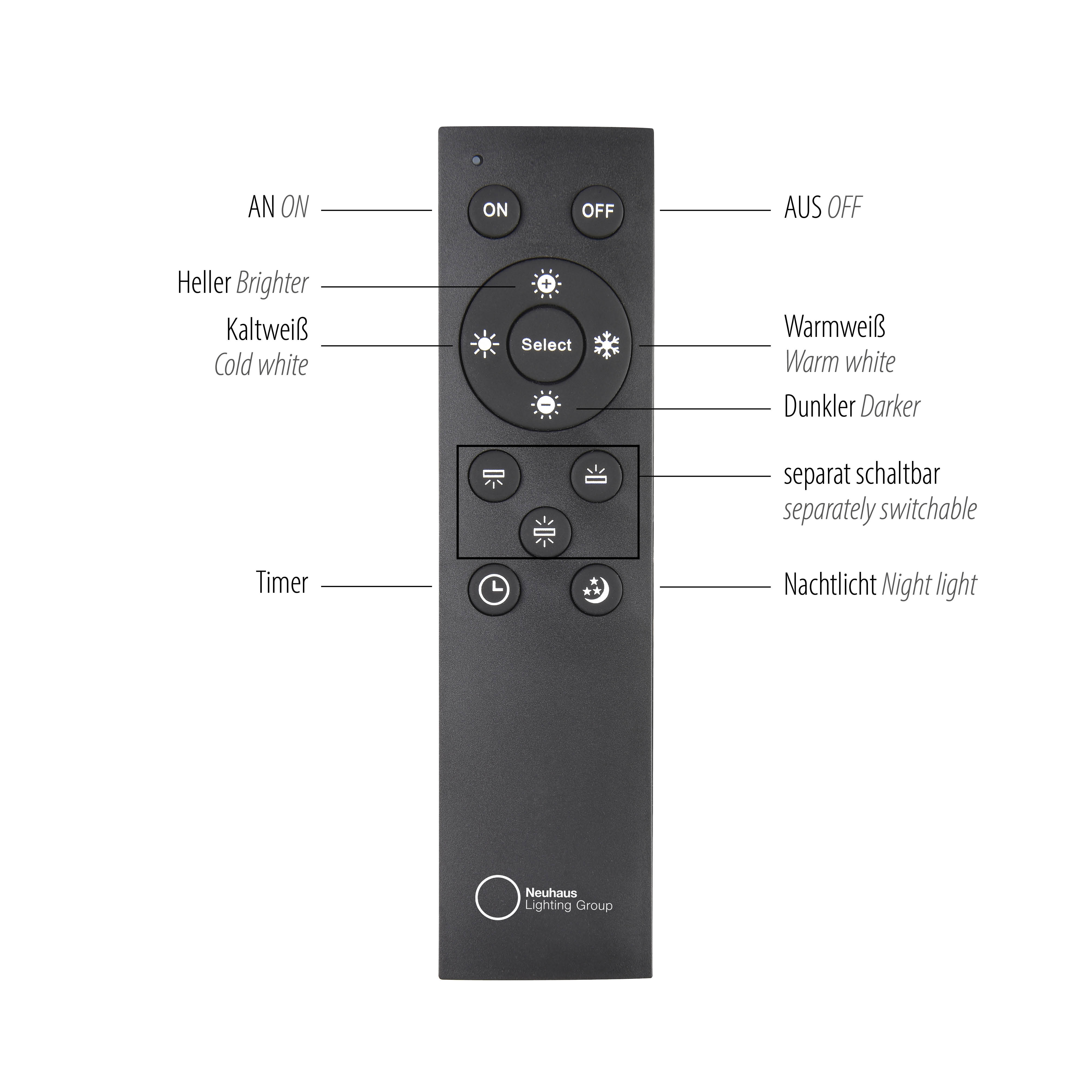 Pendelleuchte SVEJA - 2-flg., LED, Eiche/matt schwarz, Höhenverstellbar