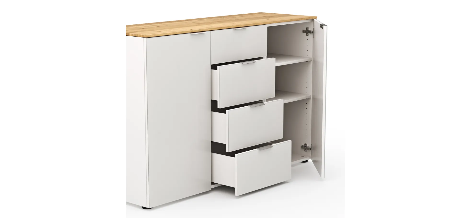 Kommode Colorado Beimöbel - BHT ca. 135x87x43 cm, Weiß