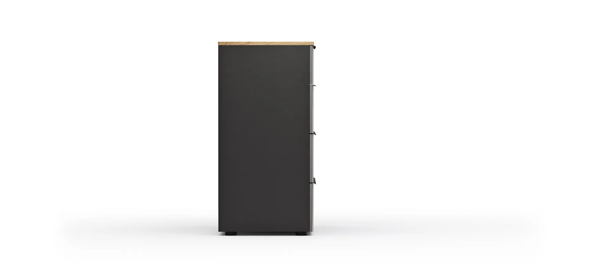 Kommode Colorado Beimöbel - BHT ca. 90x87x43 cm, Dunkelgrau, Griffe schwarz