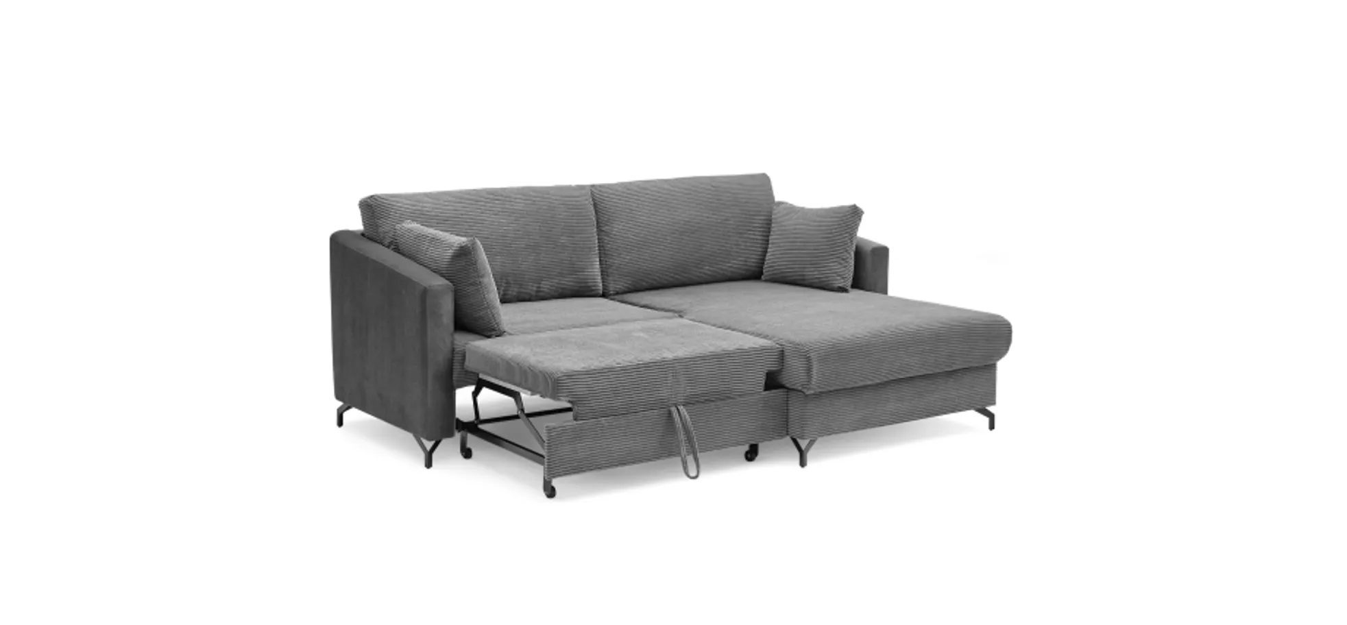 Ecksofa - 1,5-Sitzer, Ecke rechts inkl. Schlaffunktion und Bettkasten, Stoff, Altrosa