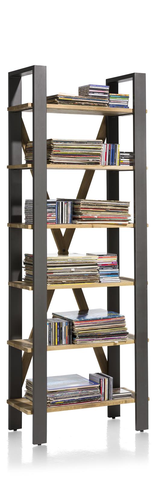 Bücherregal, Eiche furniert, Gestell Metall - FARMLAND