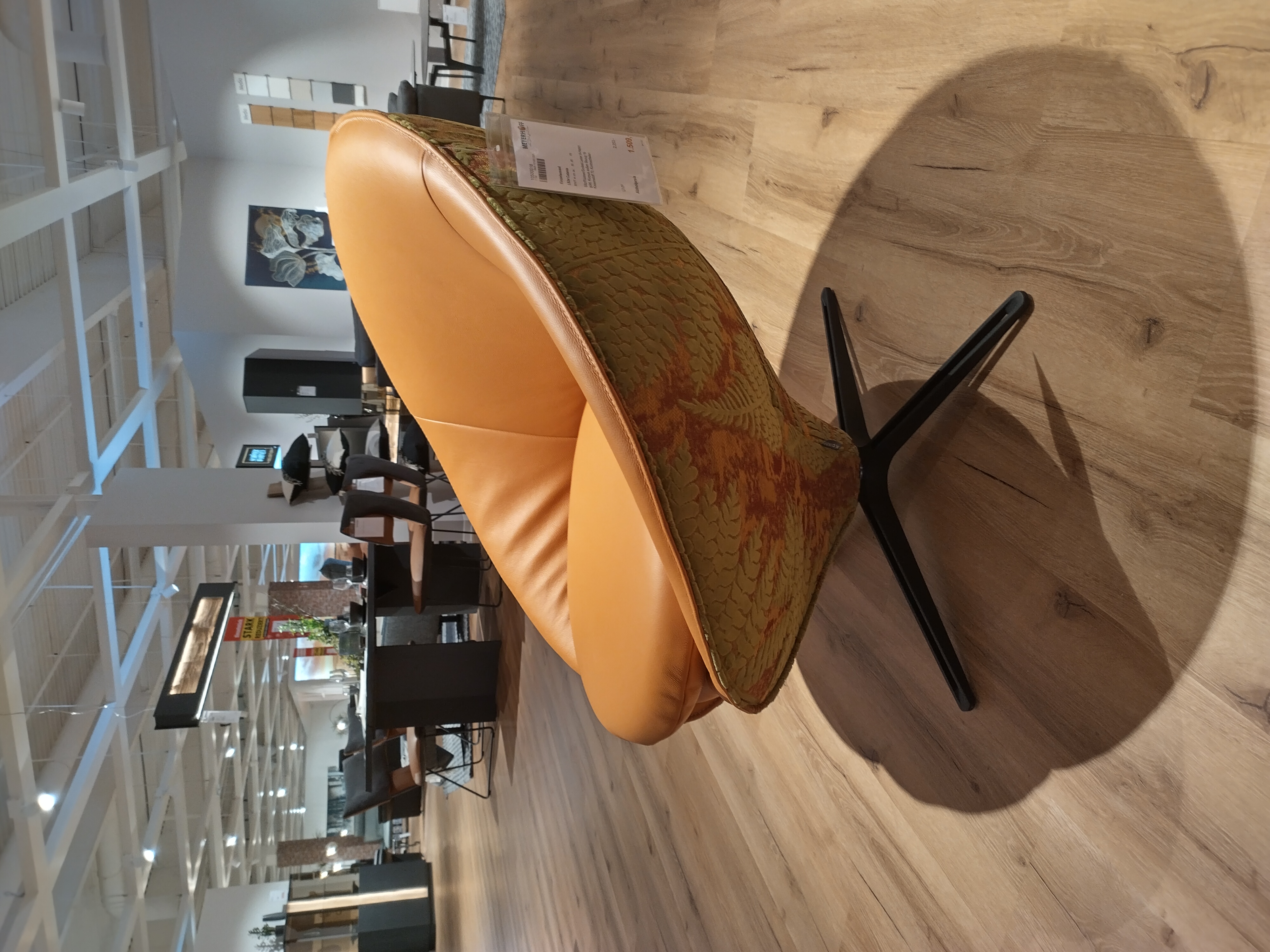 Einzelsessel, Leder Farbe Gold - LS24 Catania