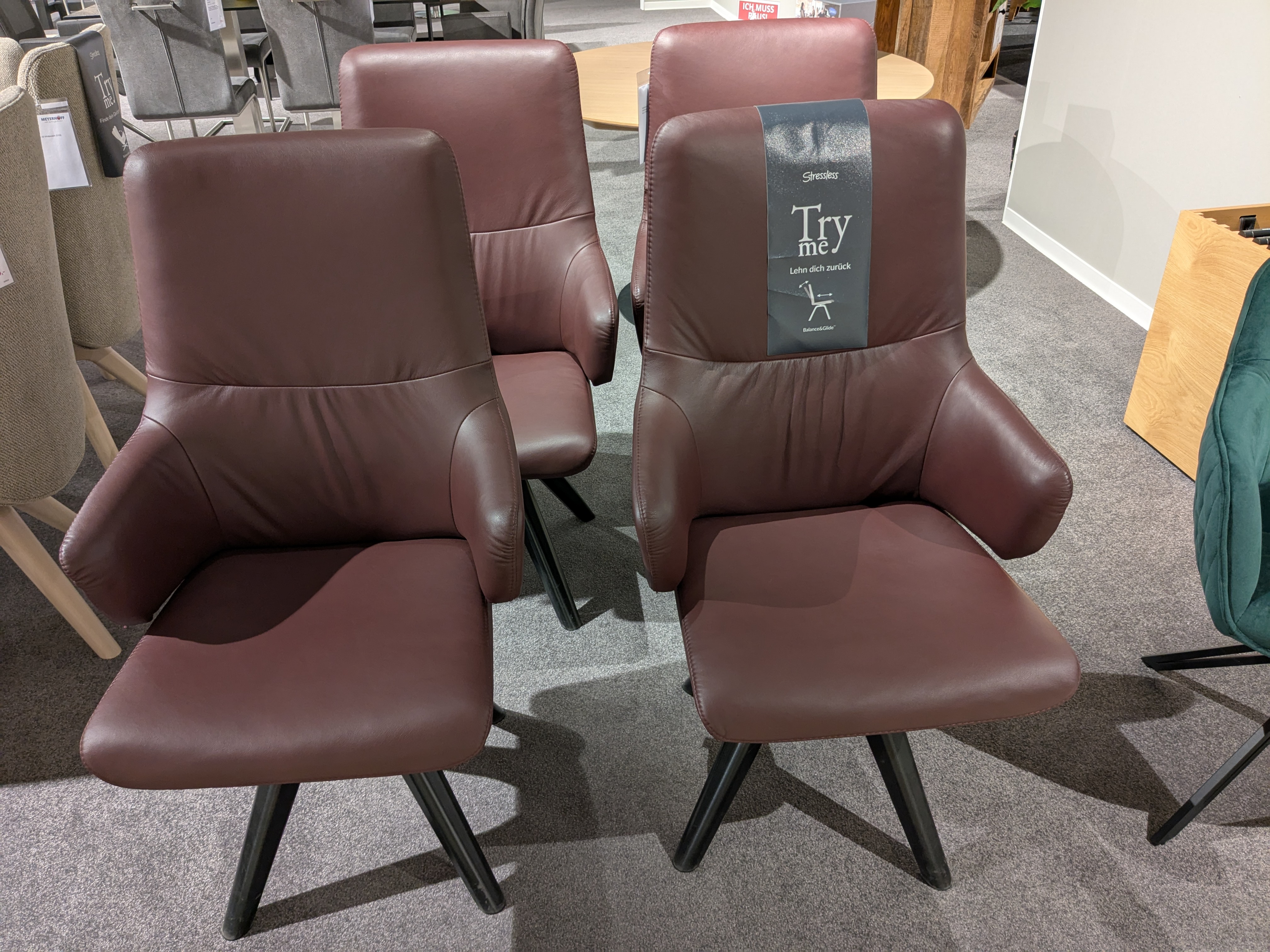Stuhlsatz, Leder bordeaux - Mint