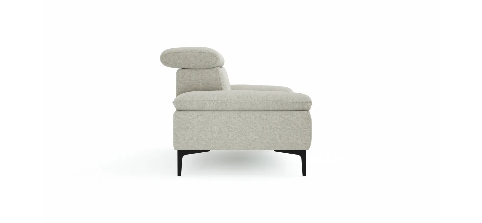 Sofa Felipa - 3-Sitzer inkl. Kopfteil verstellbar, Stoff, Natur