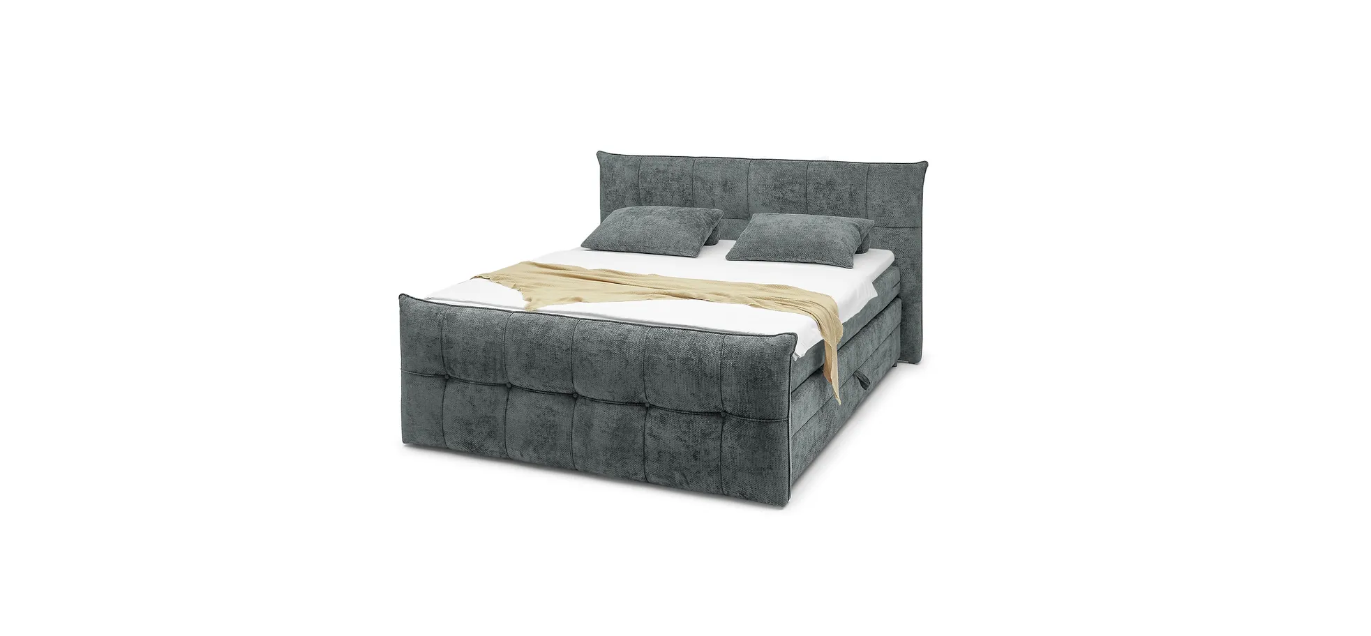 Boxspringbett, inkl. Bettkasten+Topper - Emilla