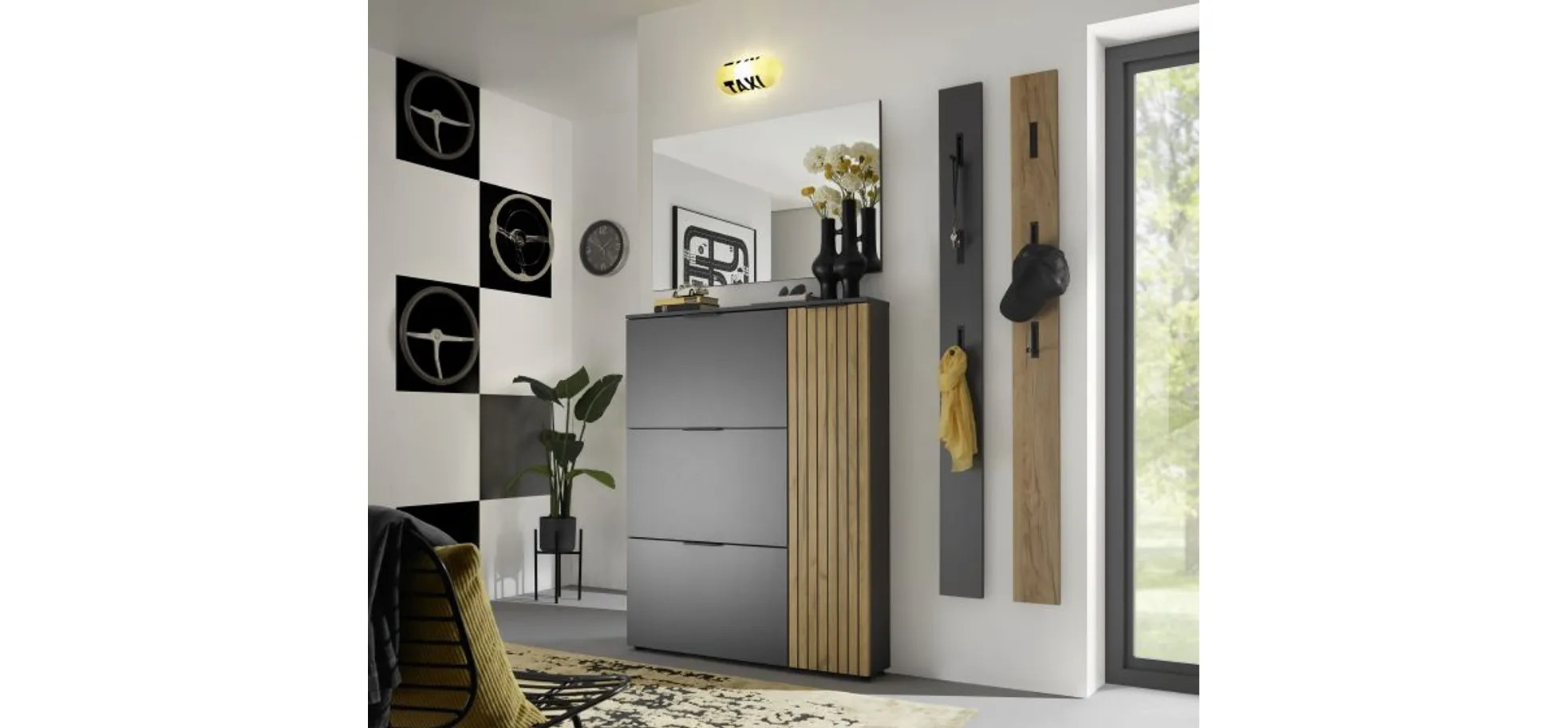 Garderobenpaneel, Eiche Nachbildung - Gibisa