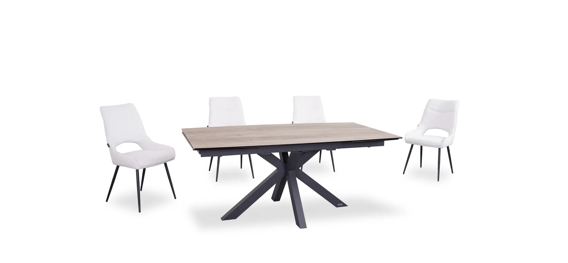 Esstisch, ausziehbar, Glaskeramik hellbraun - Melania