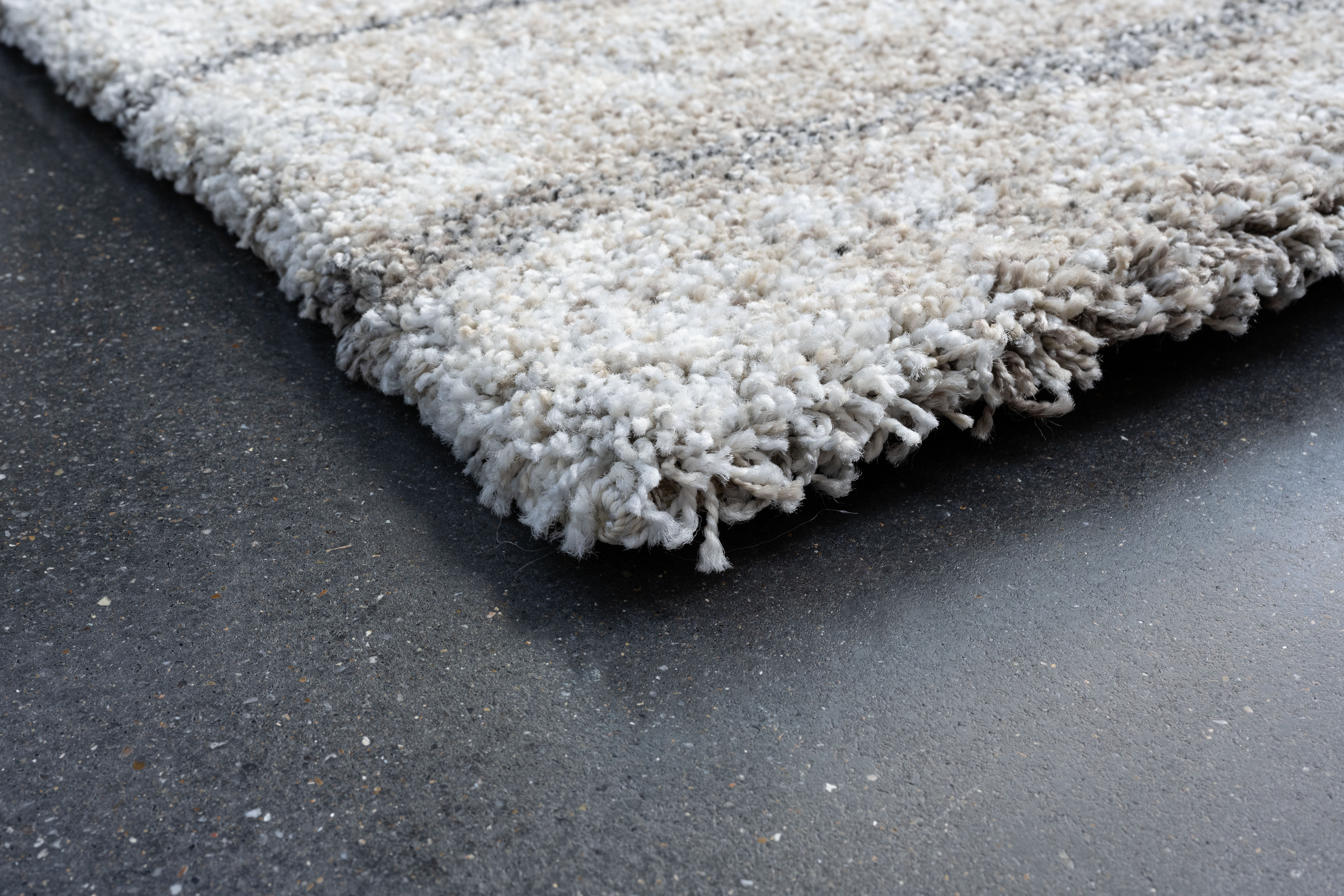 Webteppich, weiß-braun-grau, 80x150 cm - Rehari