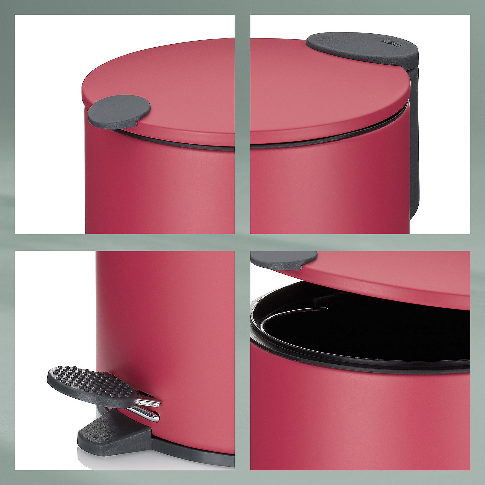 Kosmetikeimer Mats 23 cm - Metall pastellrot