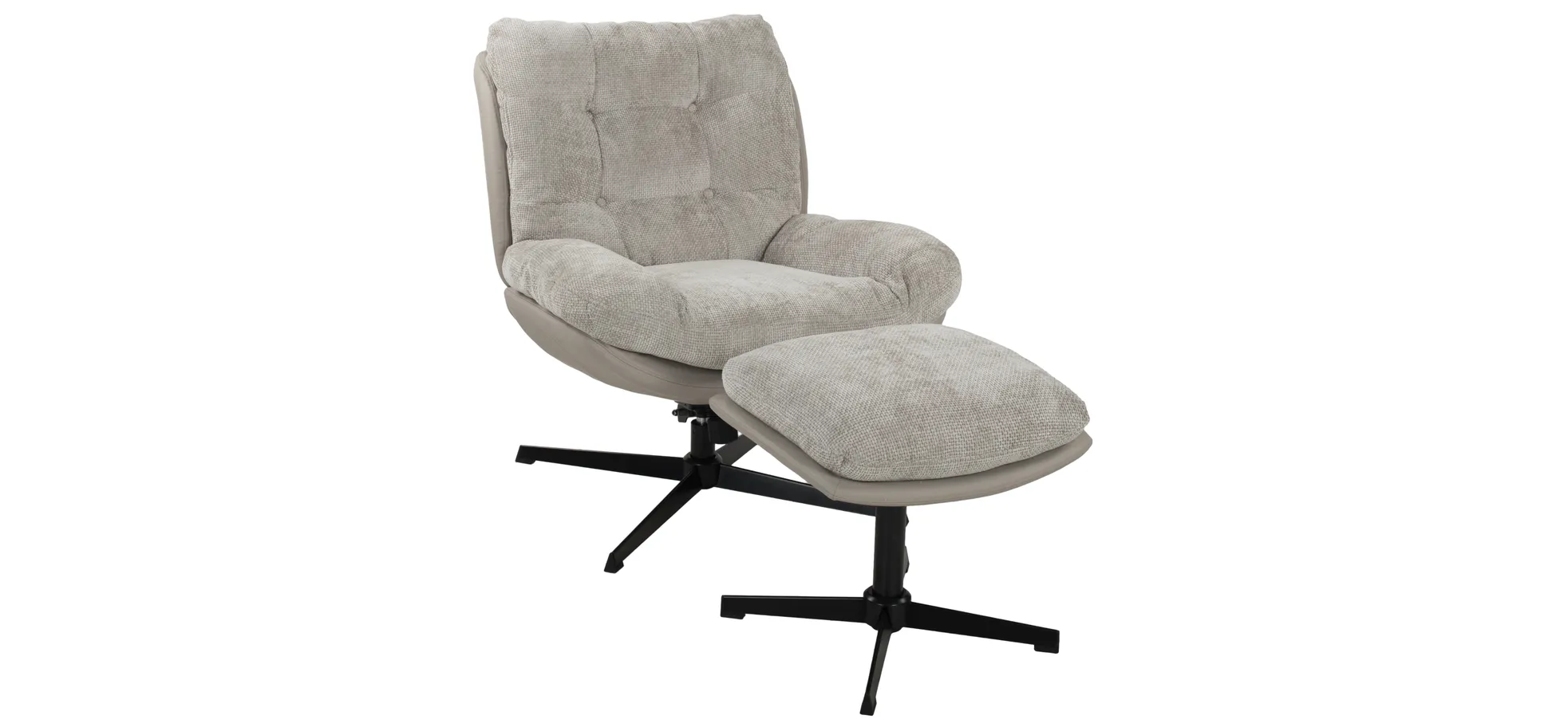 Relaxsessel mit Hocker, sand - Dorisa