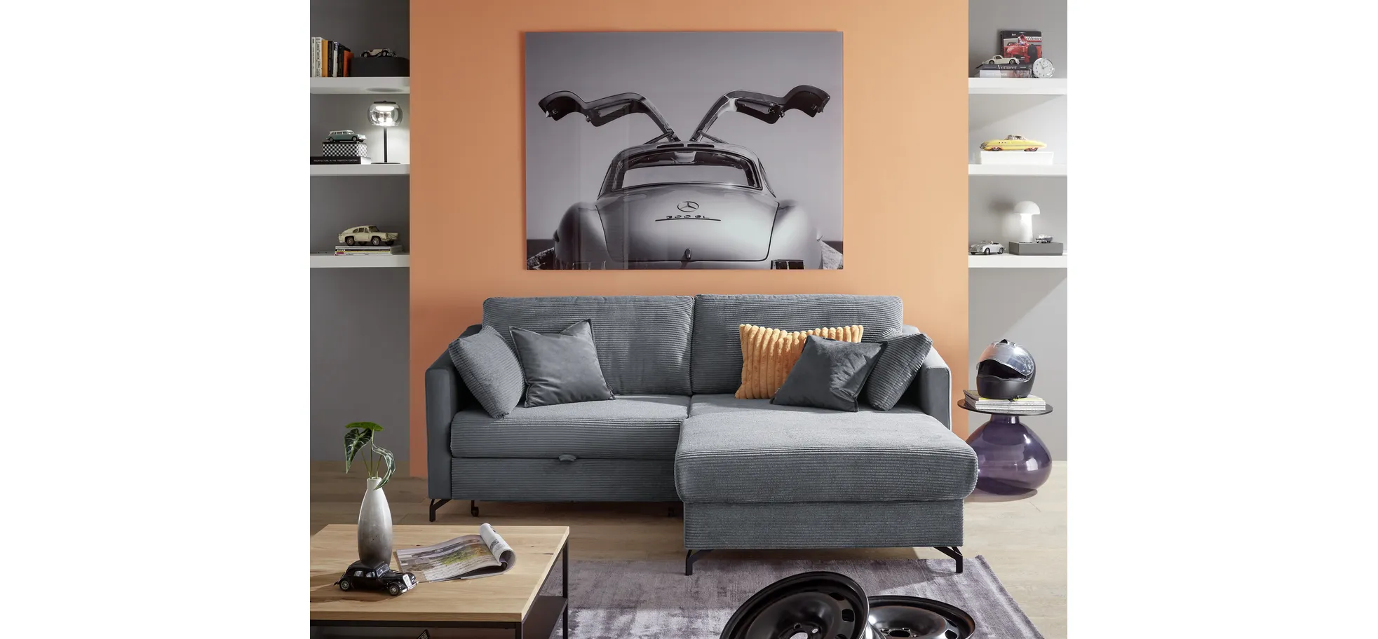 Couchtisch, Eisengestell, 70 x 70 cm - Couchtische