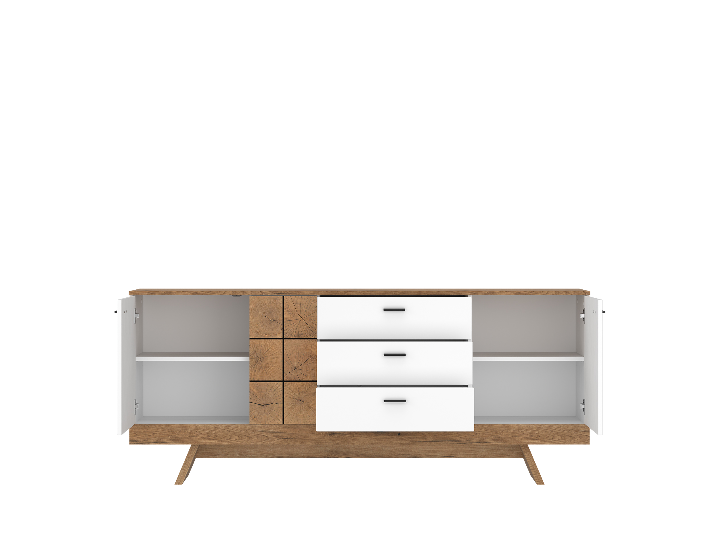Sideboard, eiche/alpinweiß - MyStyle 1019