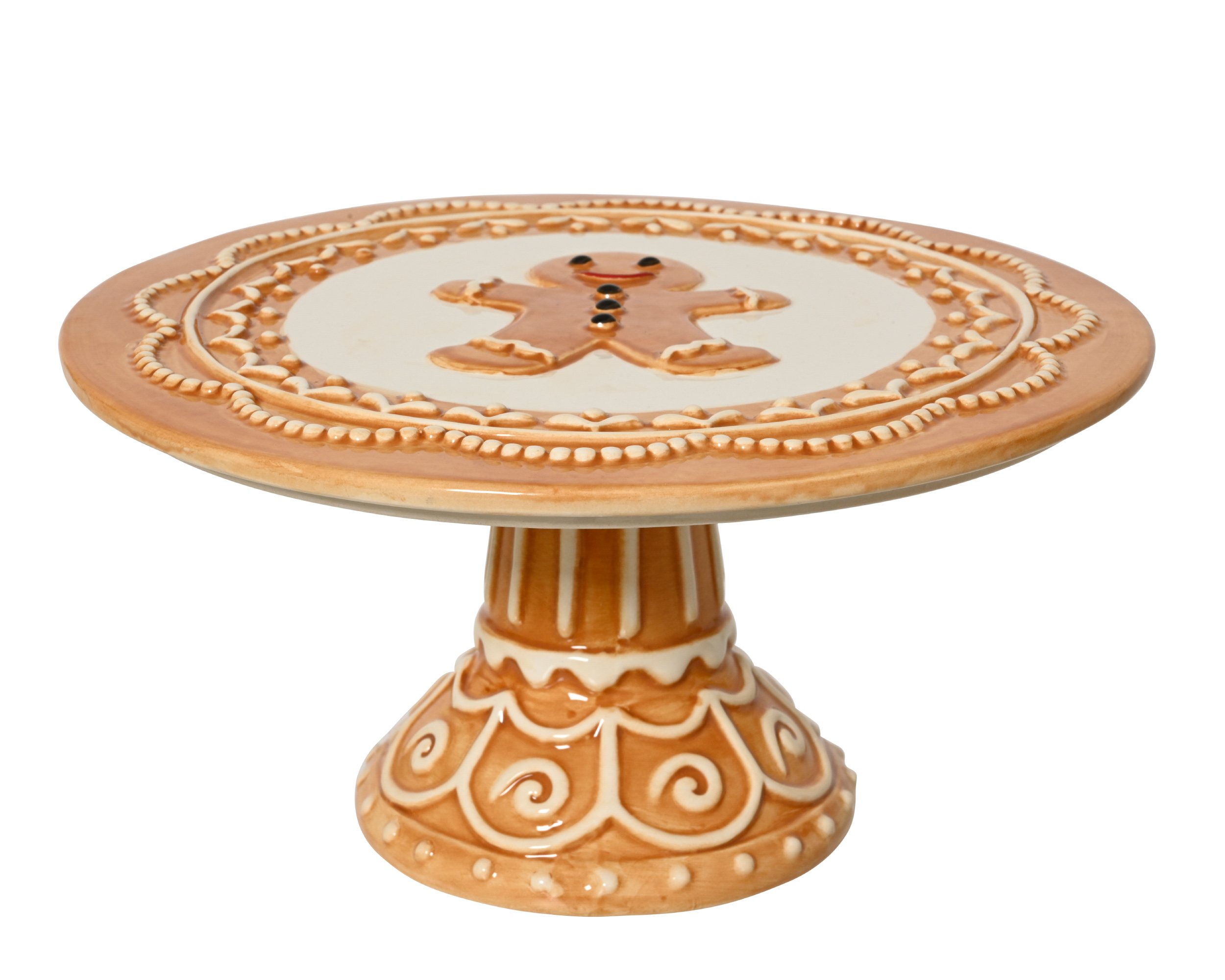 Etagere Lebkuchen, 1-stöckig, Dolomit - biskuit, ca. L.24cm x W.24cm x H.12cm