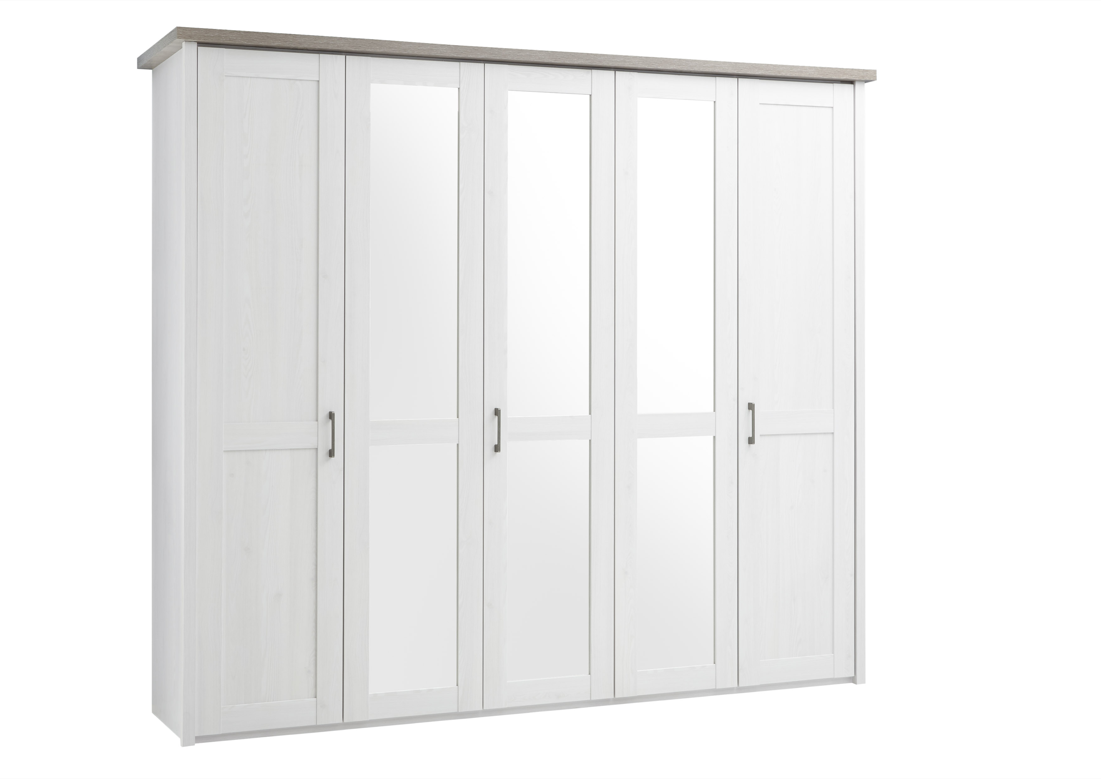 Drehtürenschrank 5-trg., Pinie weiß - LUCA-P