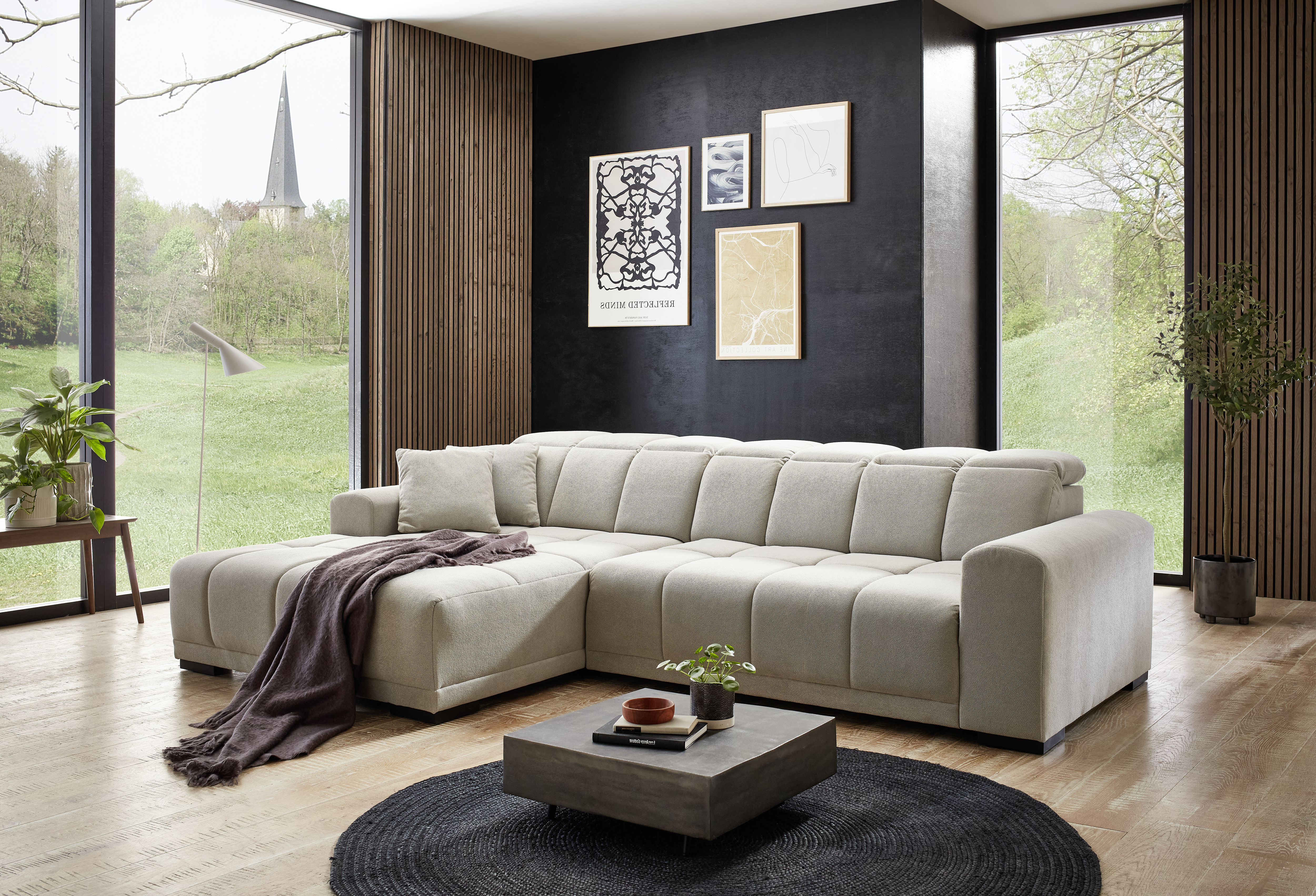 Ecksofa, Stoff silbergrau - MyStyle 2089