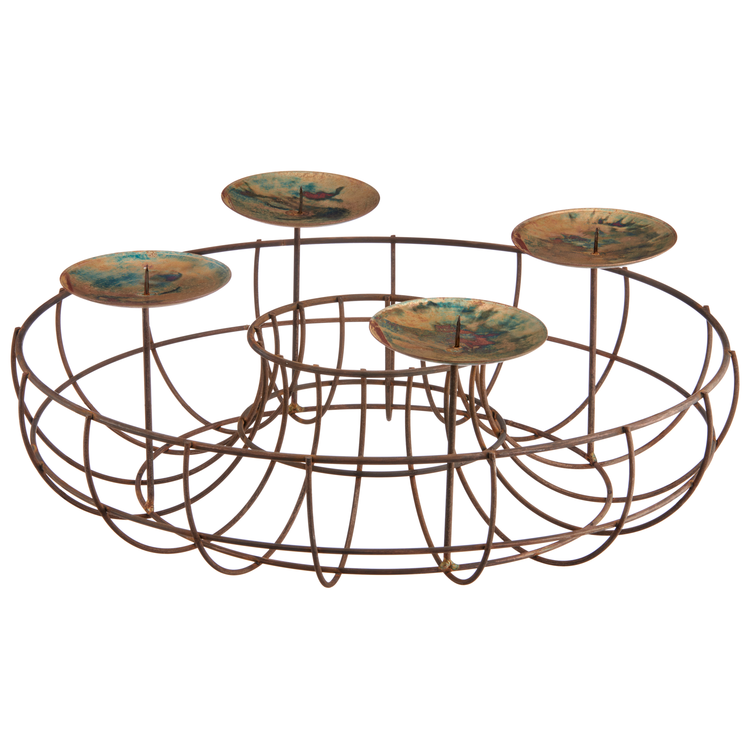 Kerzenhalter Kranz - metall, rost, 35cm