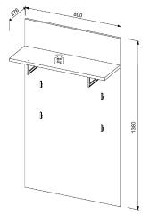 Garderobenpaneel, Riva Eiche - Ilaria