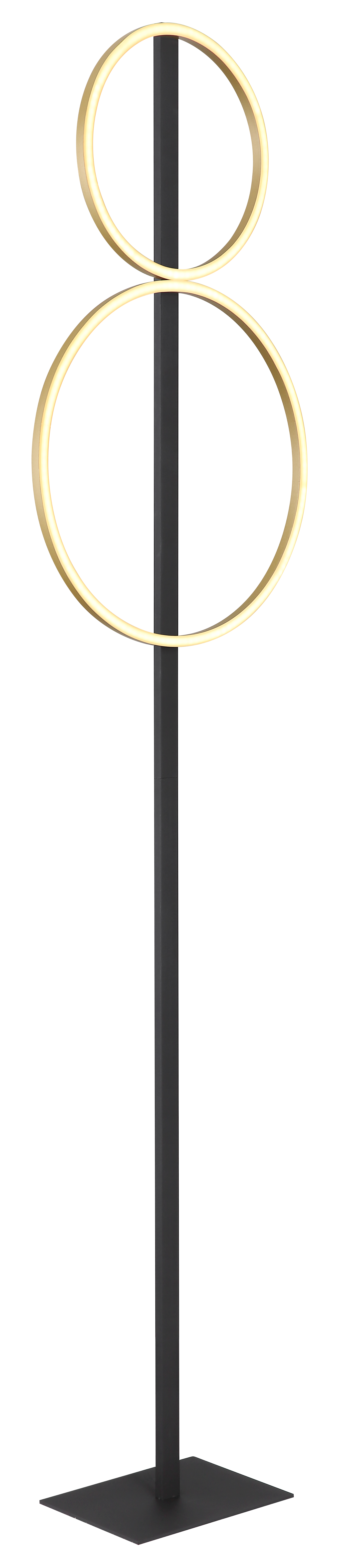 Stehleuchte LUFFY - LED, Schwarz Matt/Messing Matt, 66x39,4x5,3cm