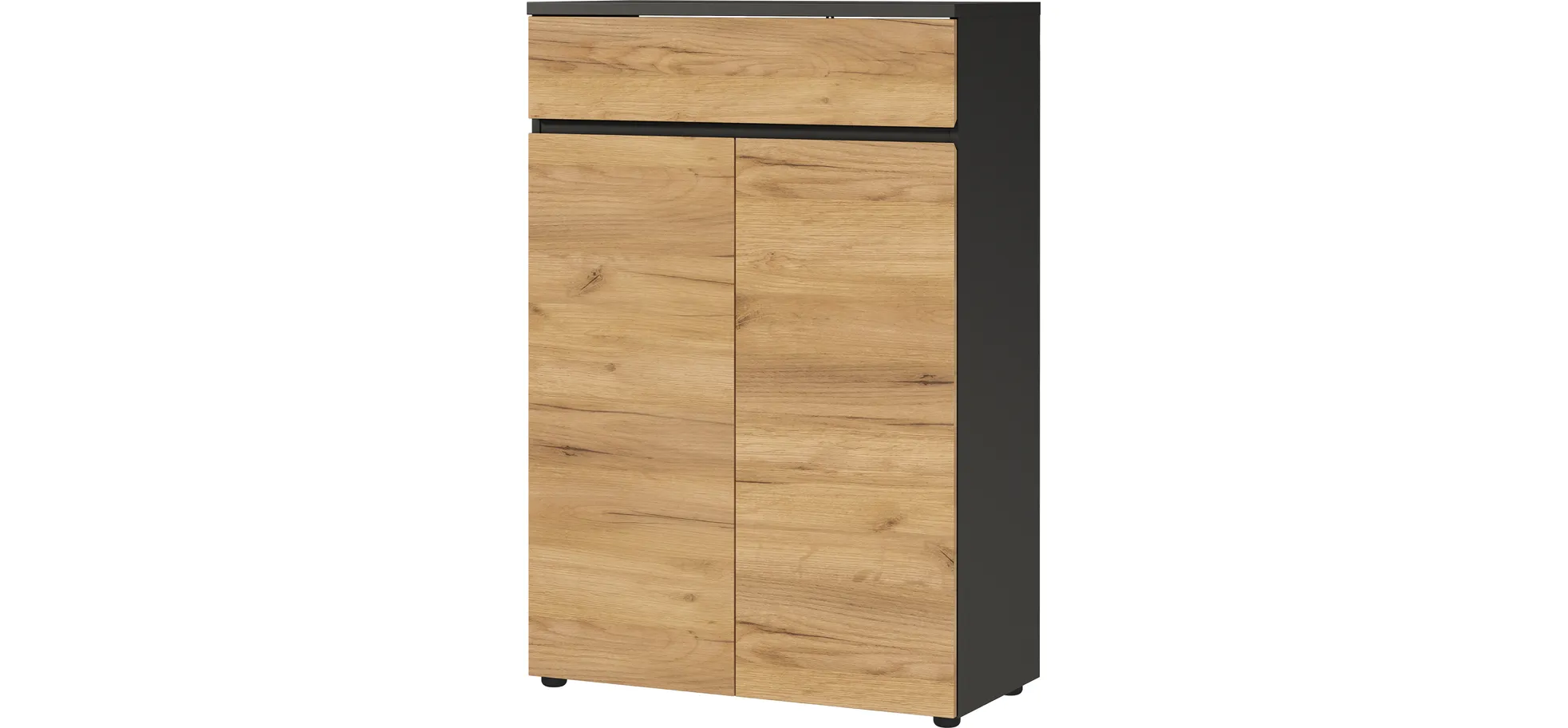 Aktenschrank GRIFFIN - B ca. 80 cm, Graphit, Eiche Nachbildung
