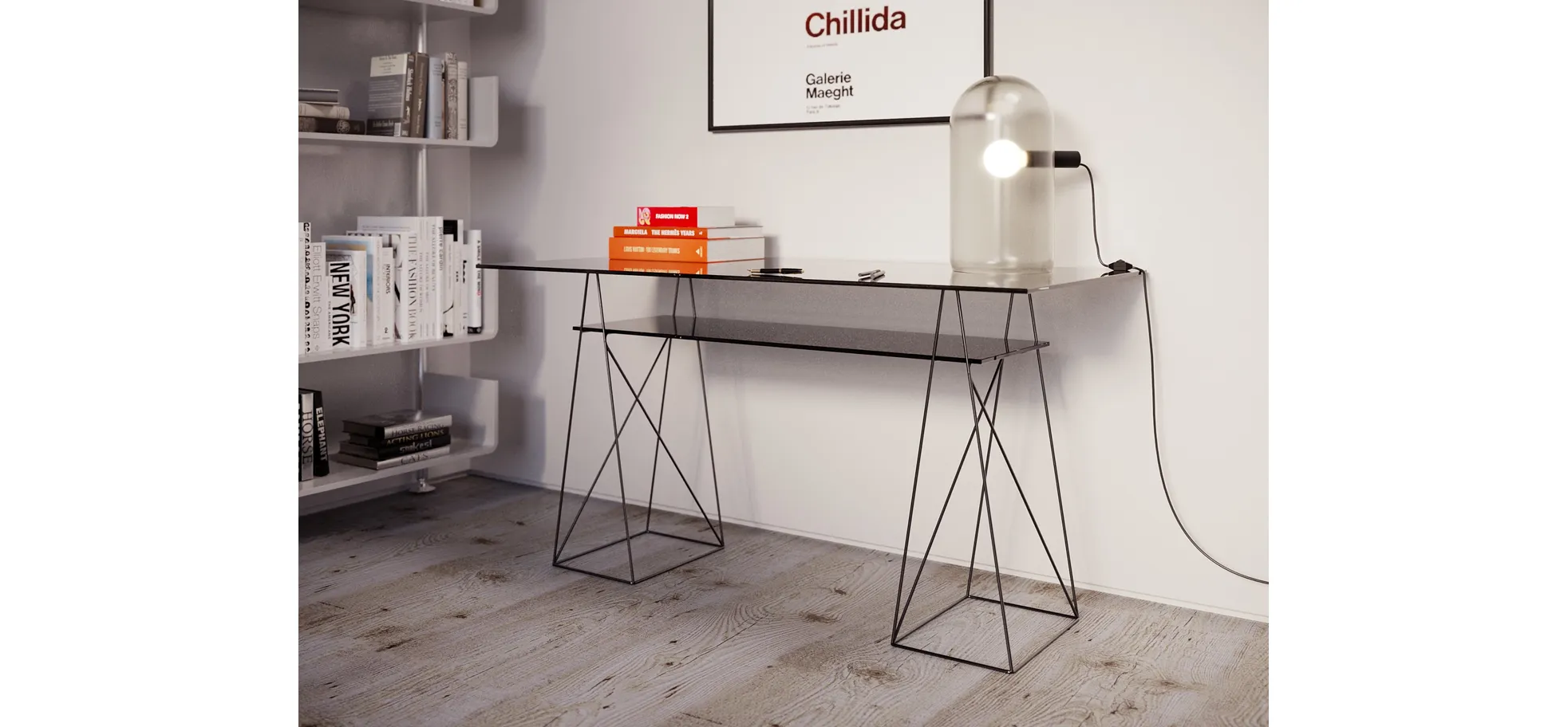 Schreibtisch - LB ca. 130x65 cm, Schwarz
