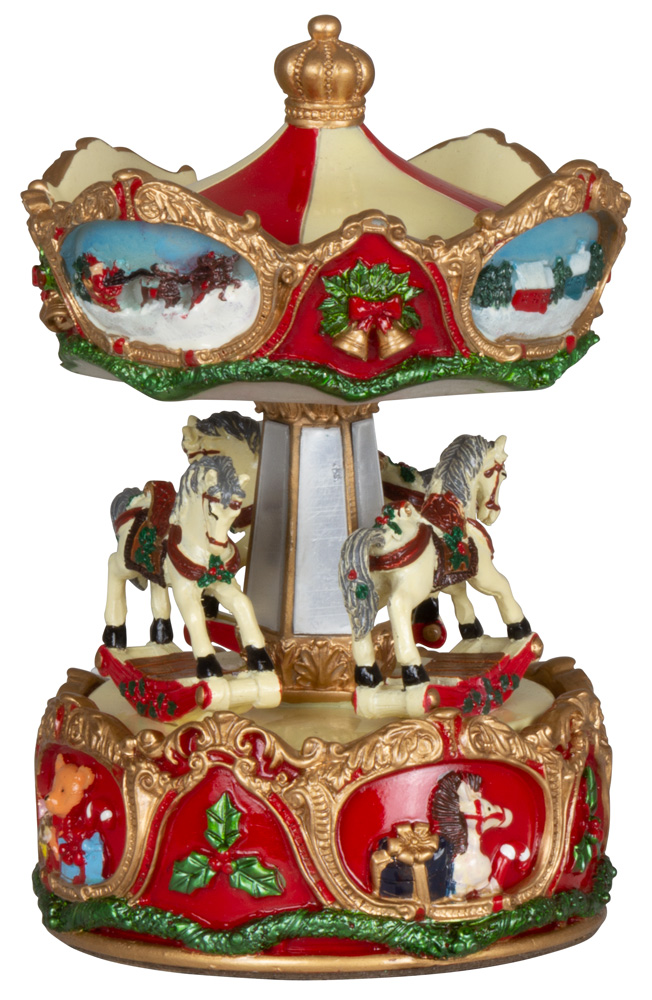 Spieluhr Karussel, Höhe ca. 16cm - Polyresin