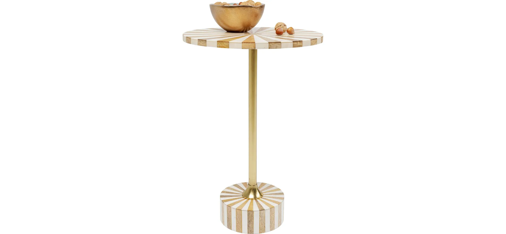 Beistelltisch- DH ca. 40x50 cm, Faserplatte, Cirque Gold/Weiß, Gold