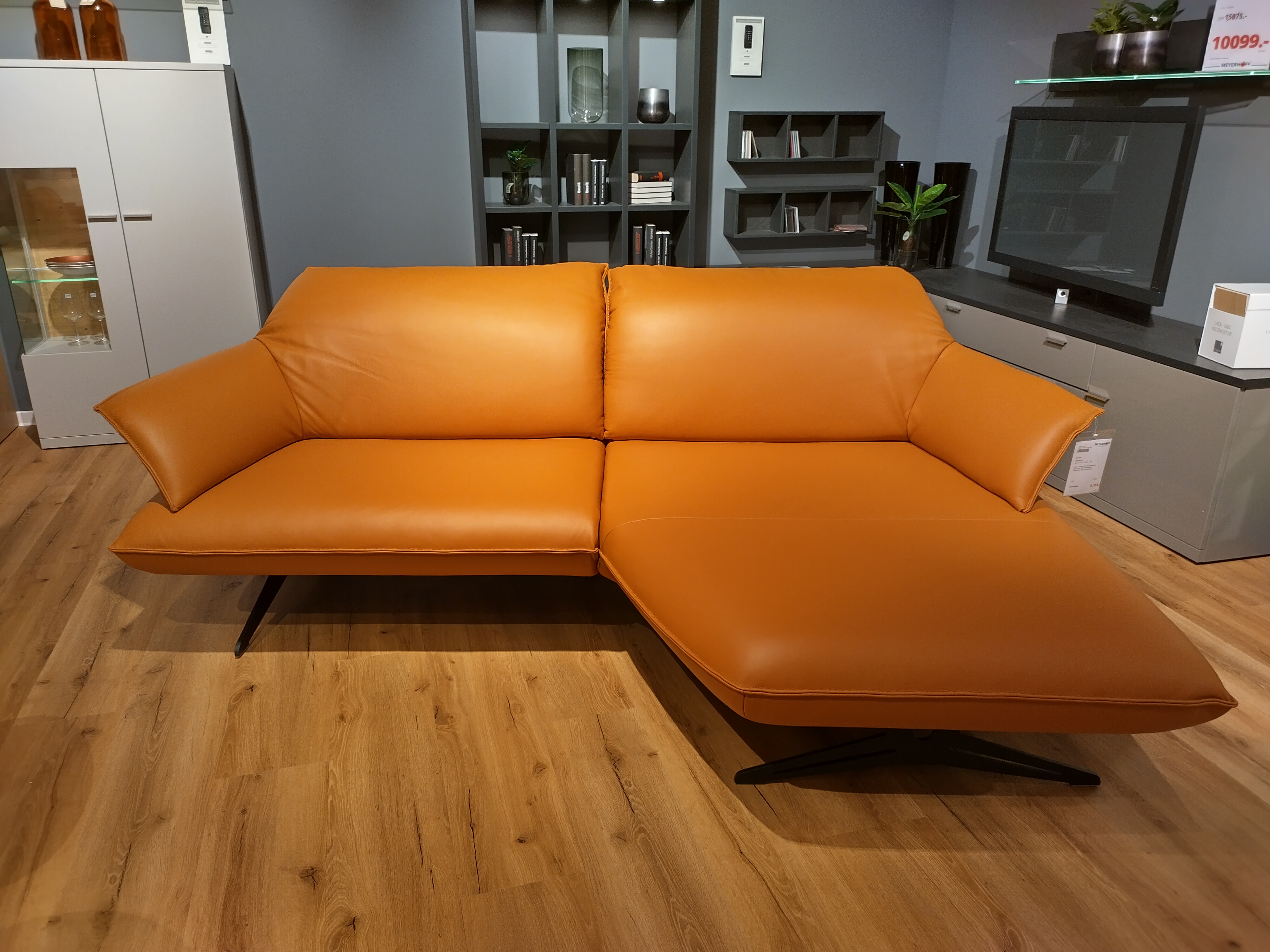 Ecksofa, Leder Farbe Gold - LS24 Bocina