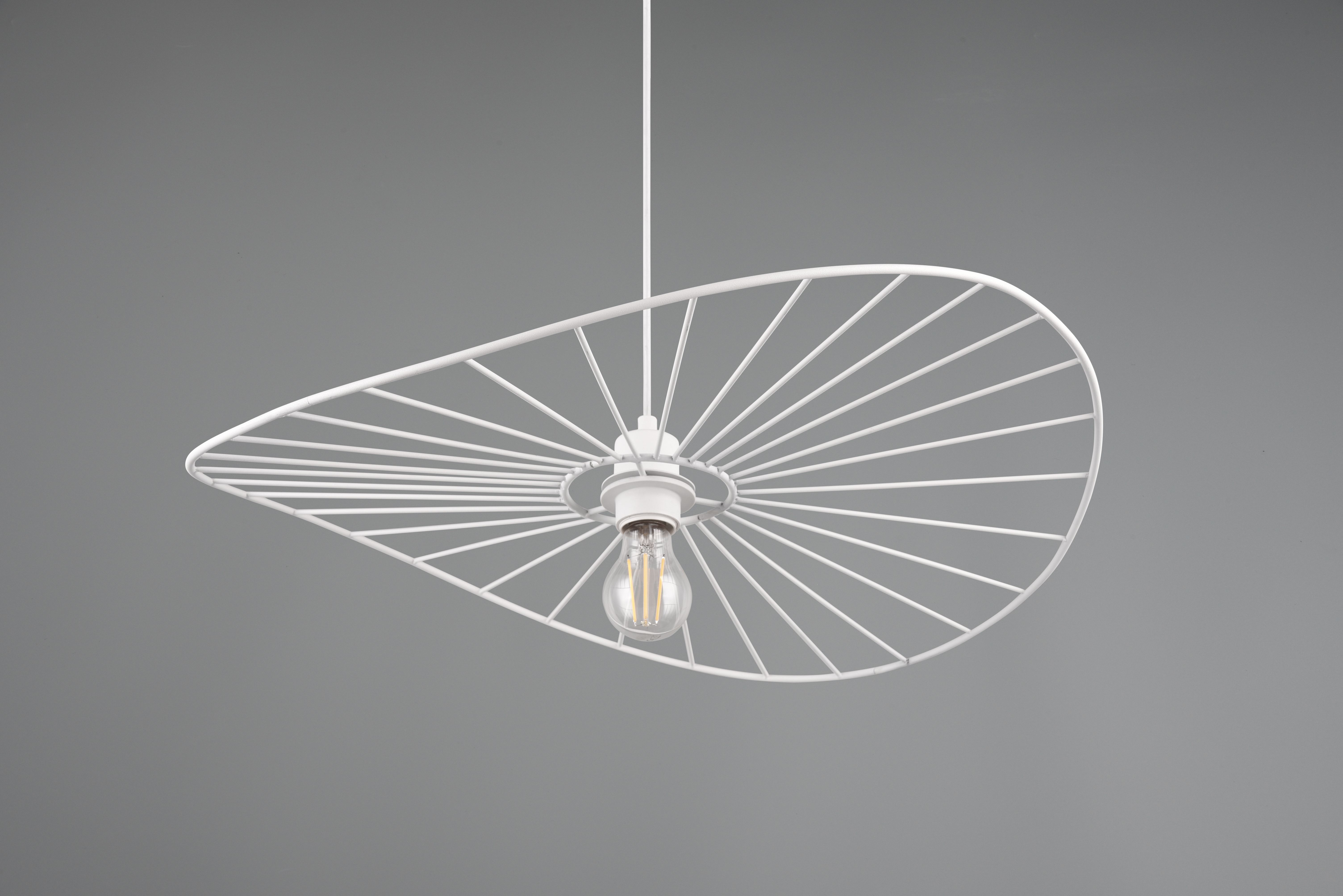 Pendelleuchte Chapeau - 1flg, Metall/weiß matt, ca. 12xØ60cm